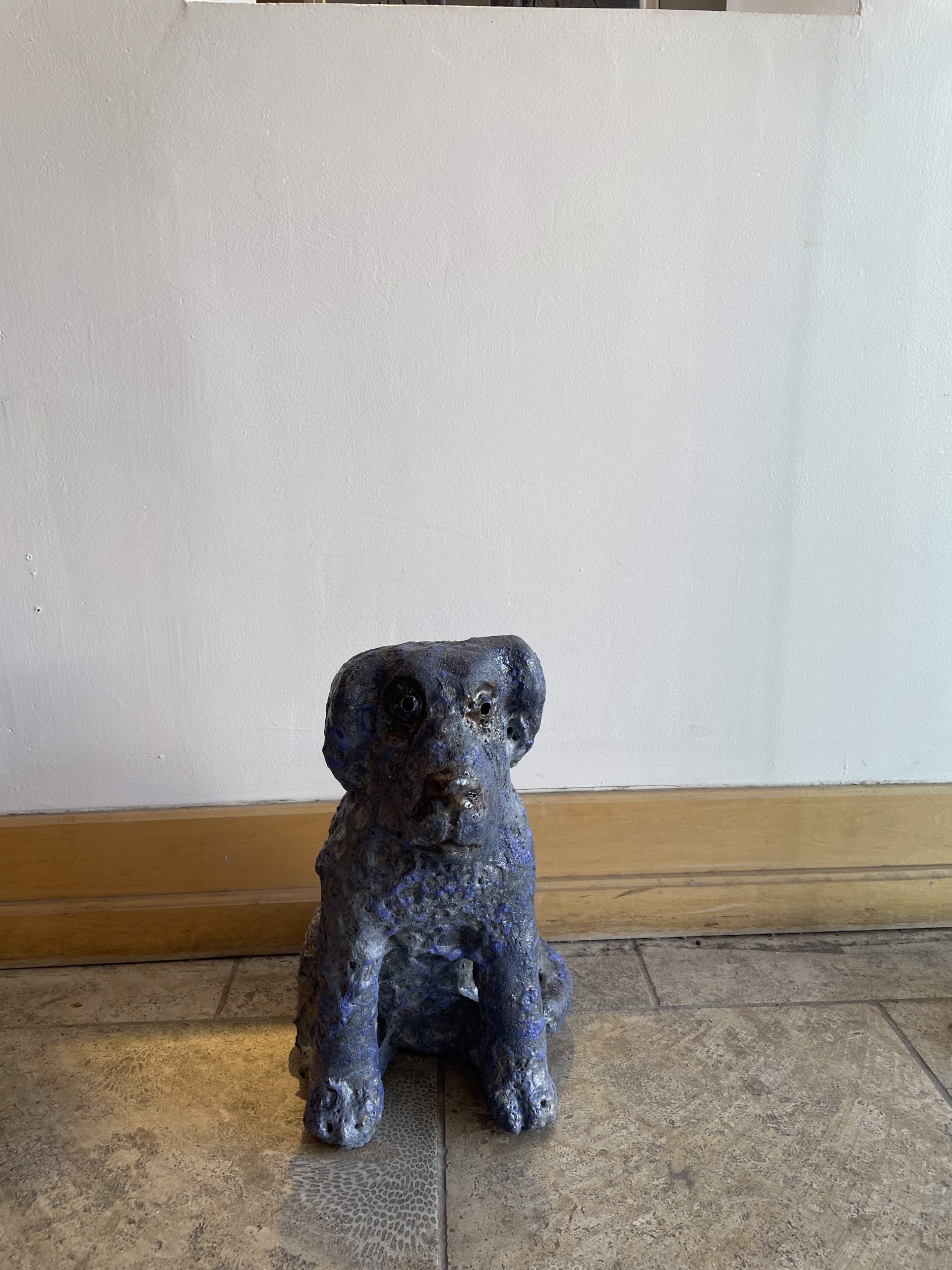 Sitting Blue Puppy II by Mark Chatterley