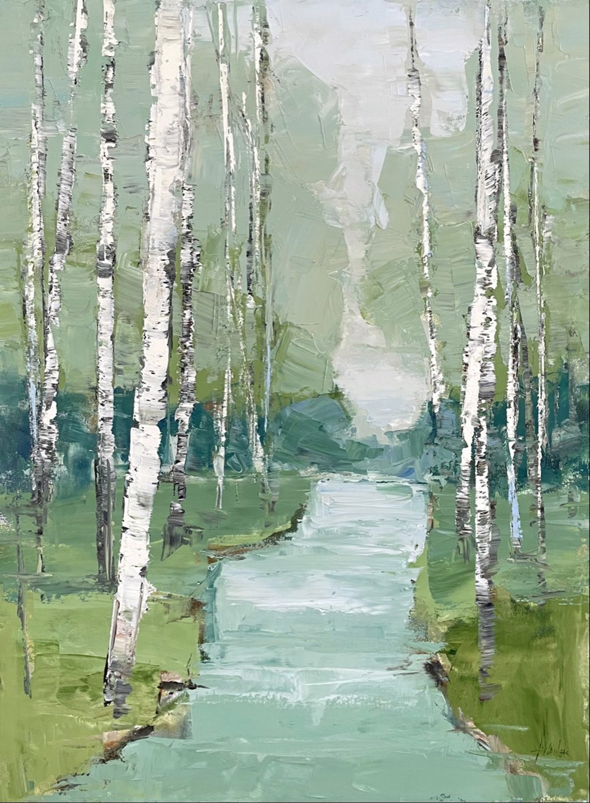 Birch And Green by Barbara Flowers