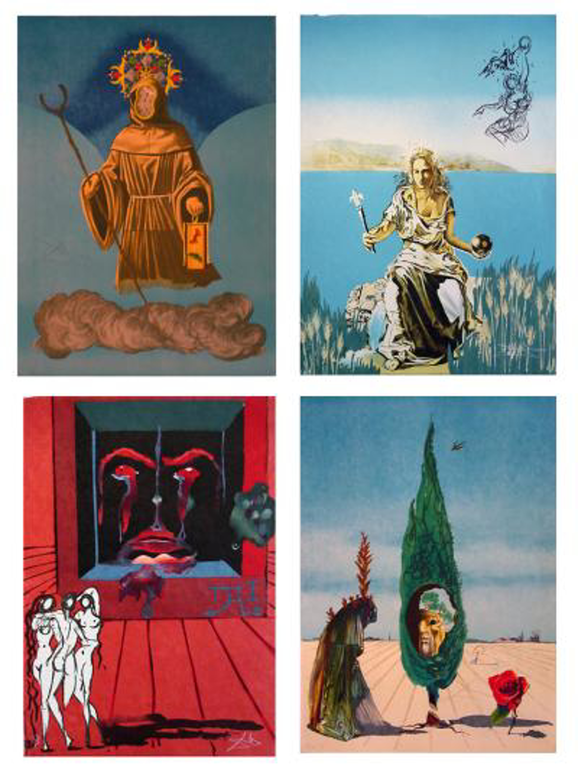 Tarot Suite of 4 Visions Surrealiste by Salvador Dali Skot Foreman Gallery