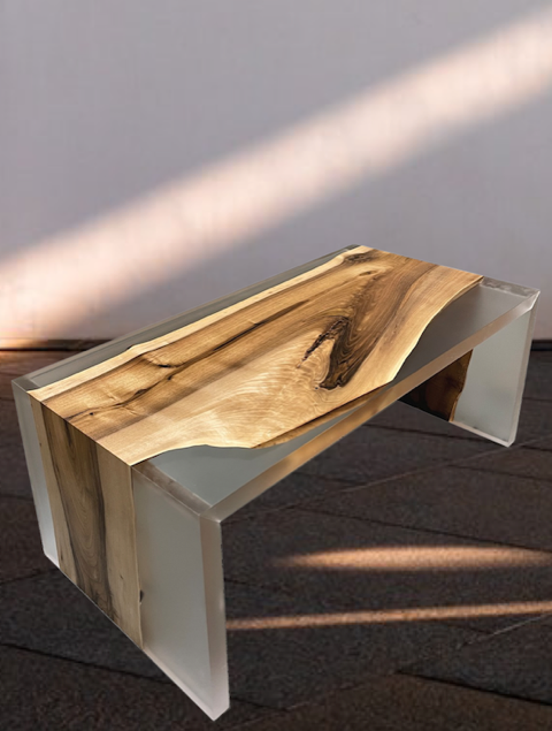 Frosted Double Waterfall Table by Benjamin McLaughlin