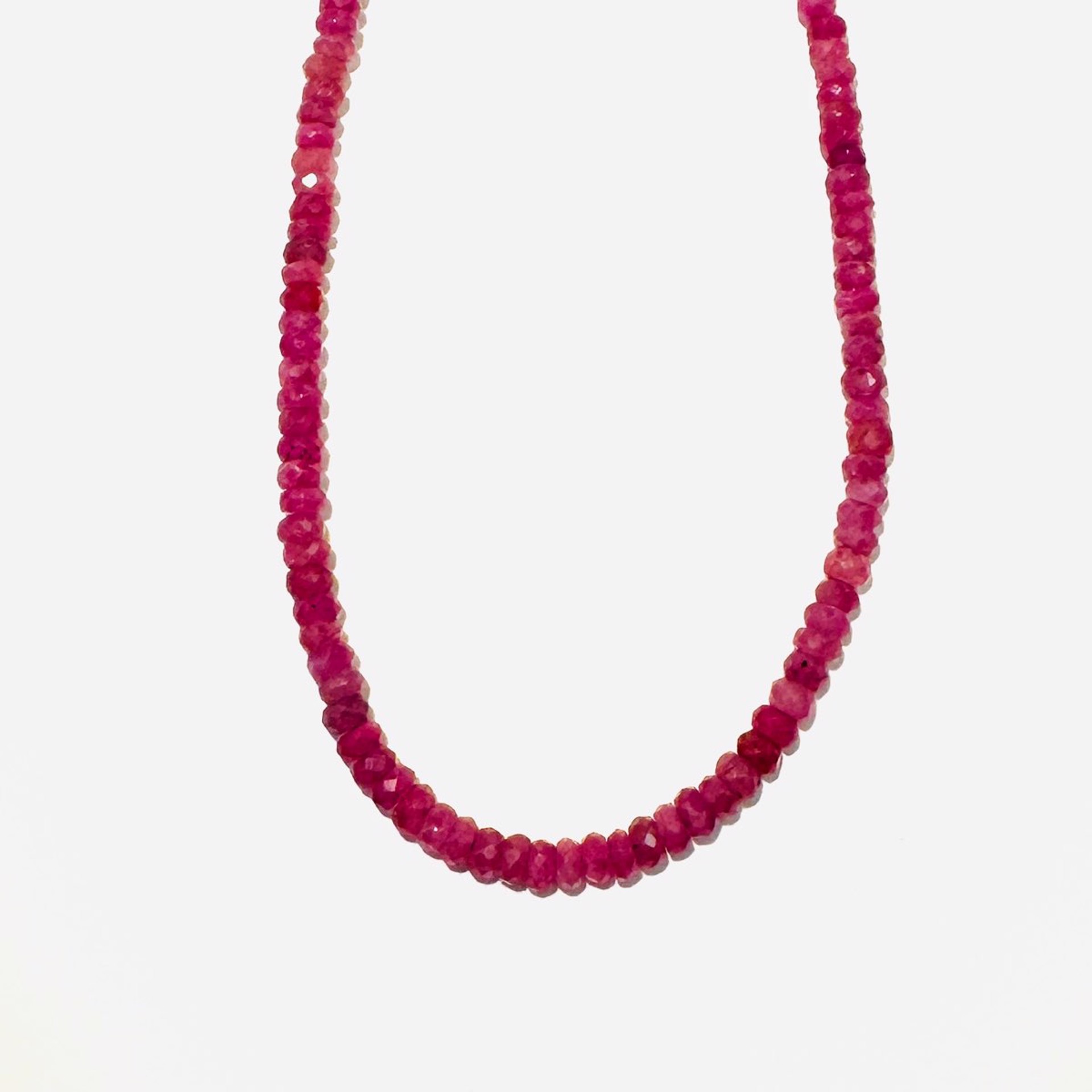 Pink Sapphire Strand Necklace NT23-114 by Nance Trueworthy