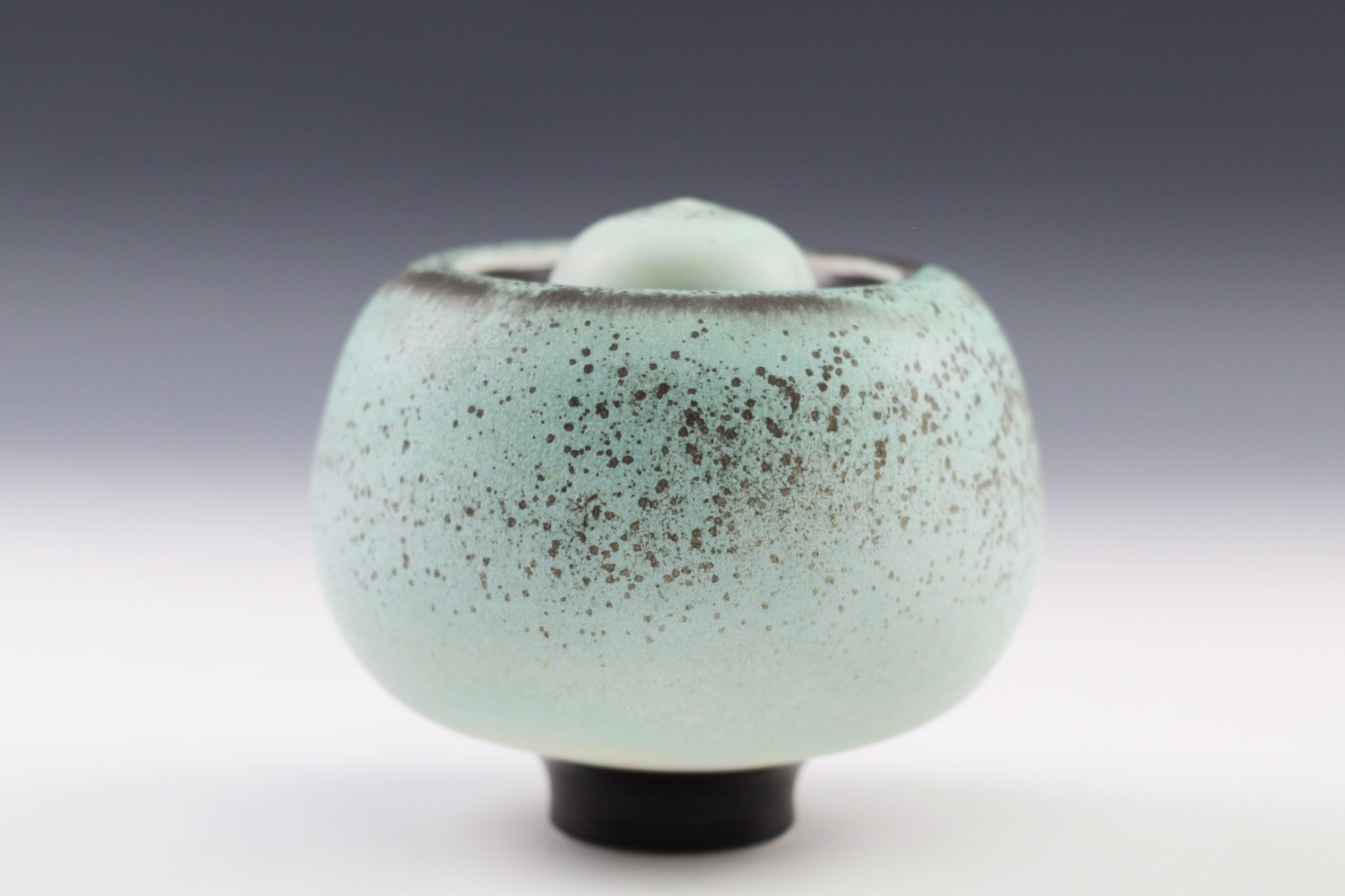 Turquoise Bulb Lid Jar by Charlie Olson