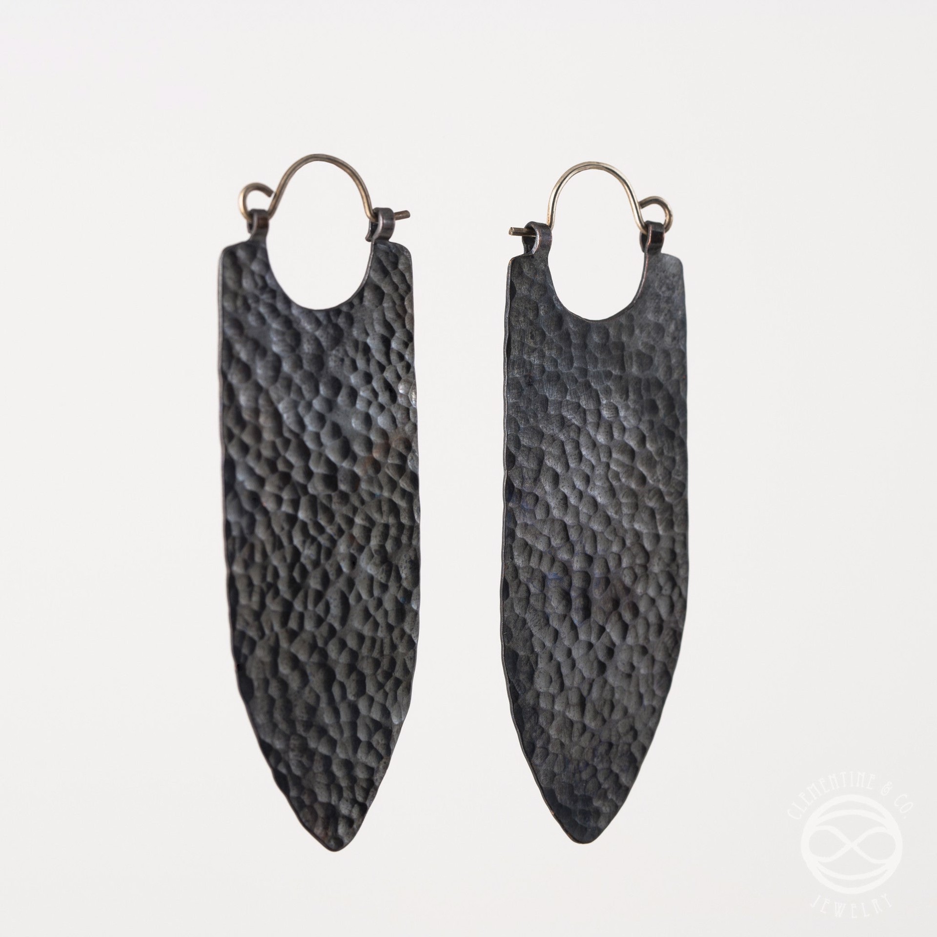 Banner Earrings in Blackened Copper by Clementine & Co. Jewelry