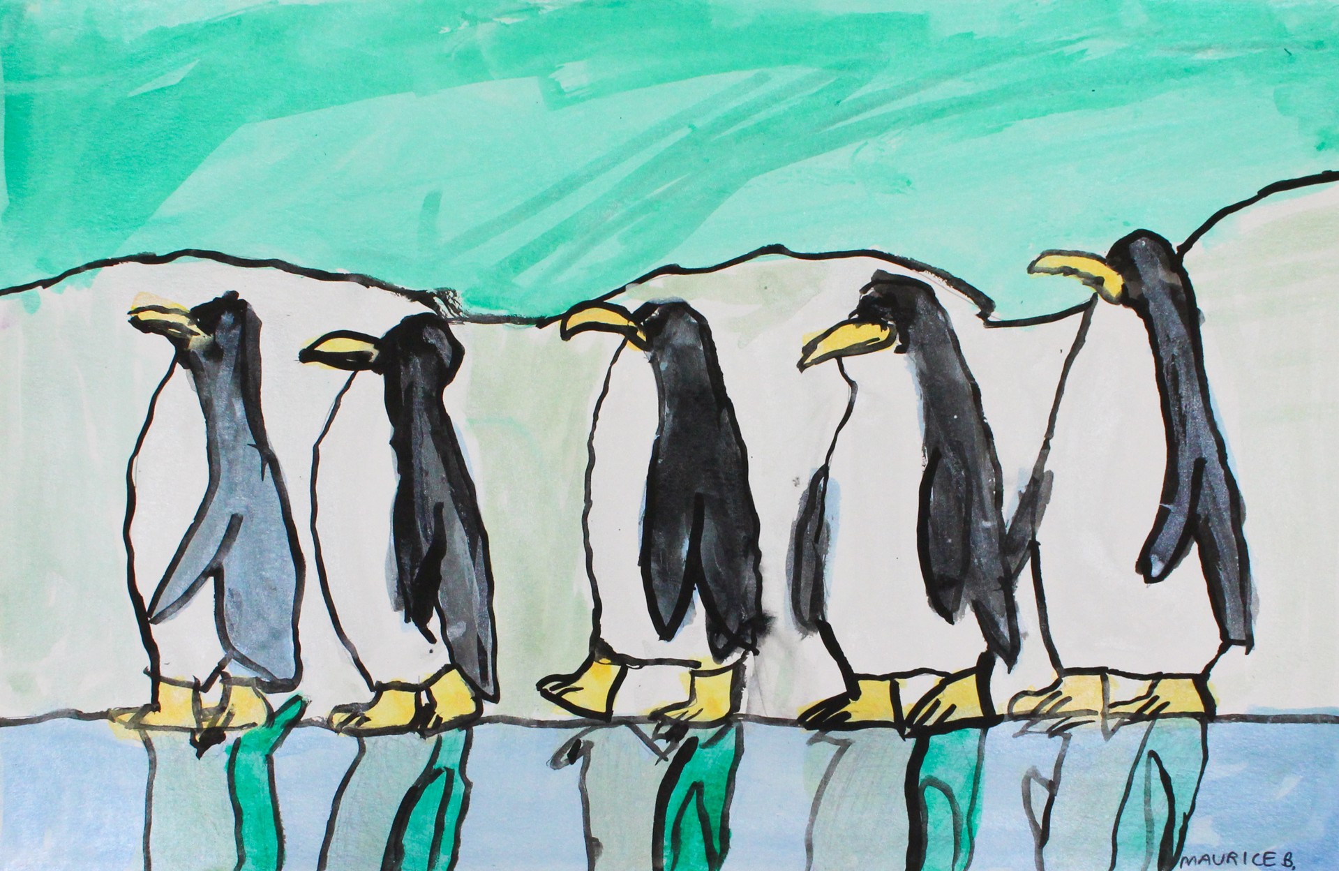 Penguins Walking  by Maurice Barnes