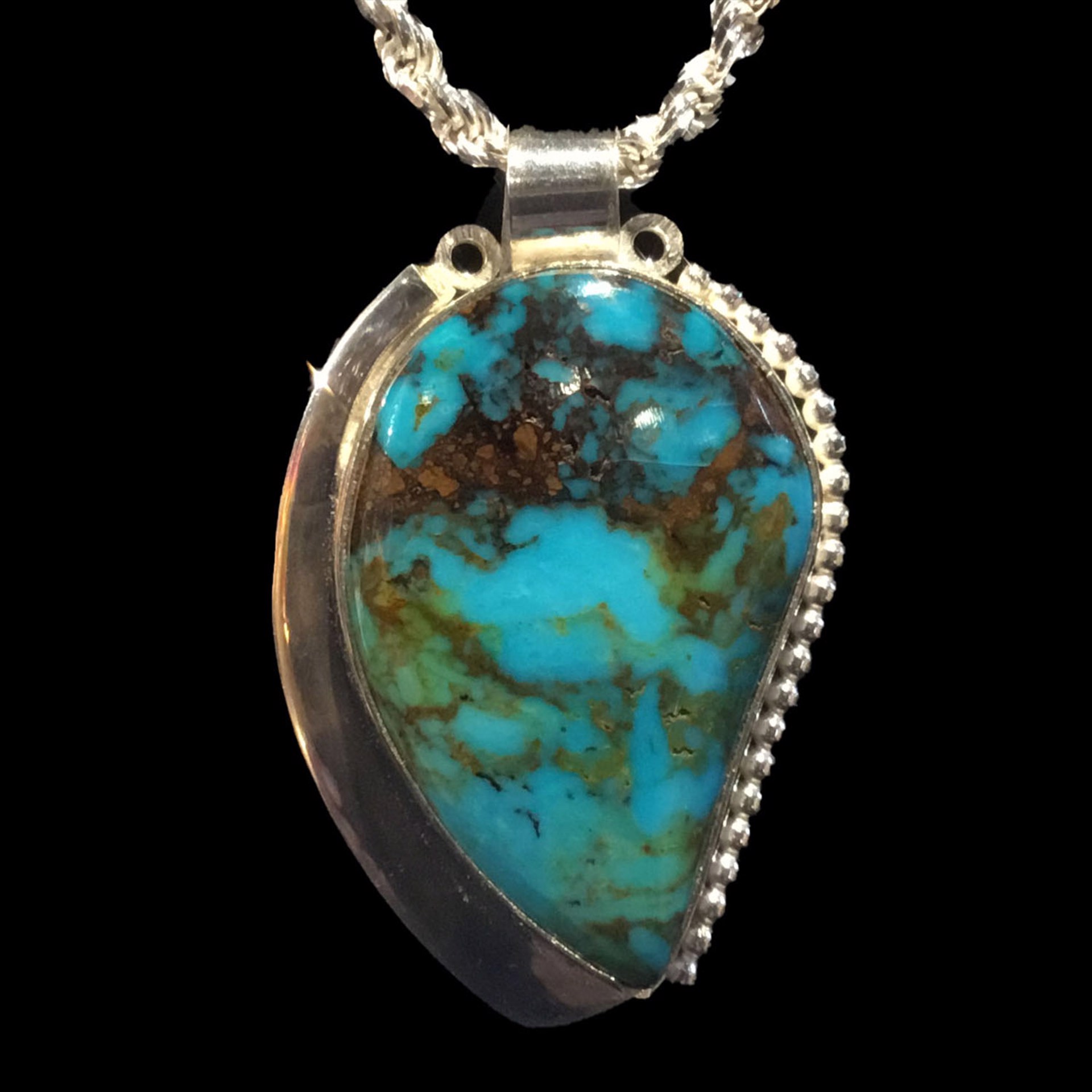 Kingman Turquoise Necklace by Michael Redhawk