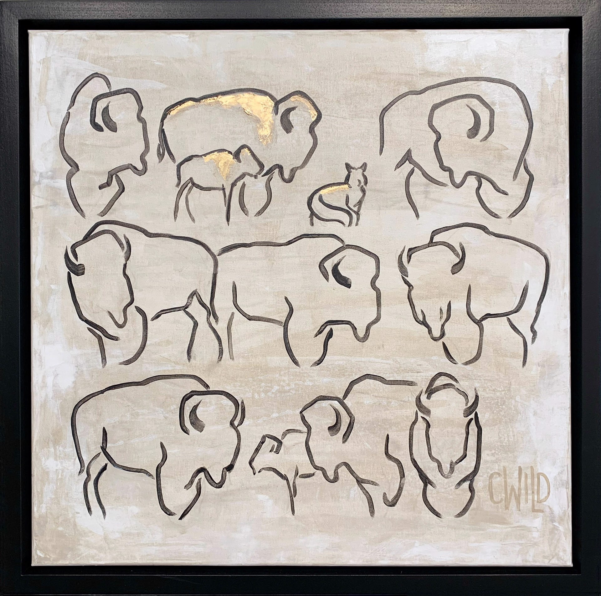 A Part Of Carrie Wild's Rendezvous Series Of A Herd Of Black and White Bison