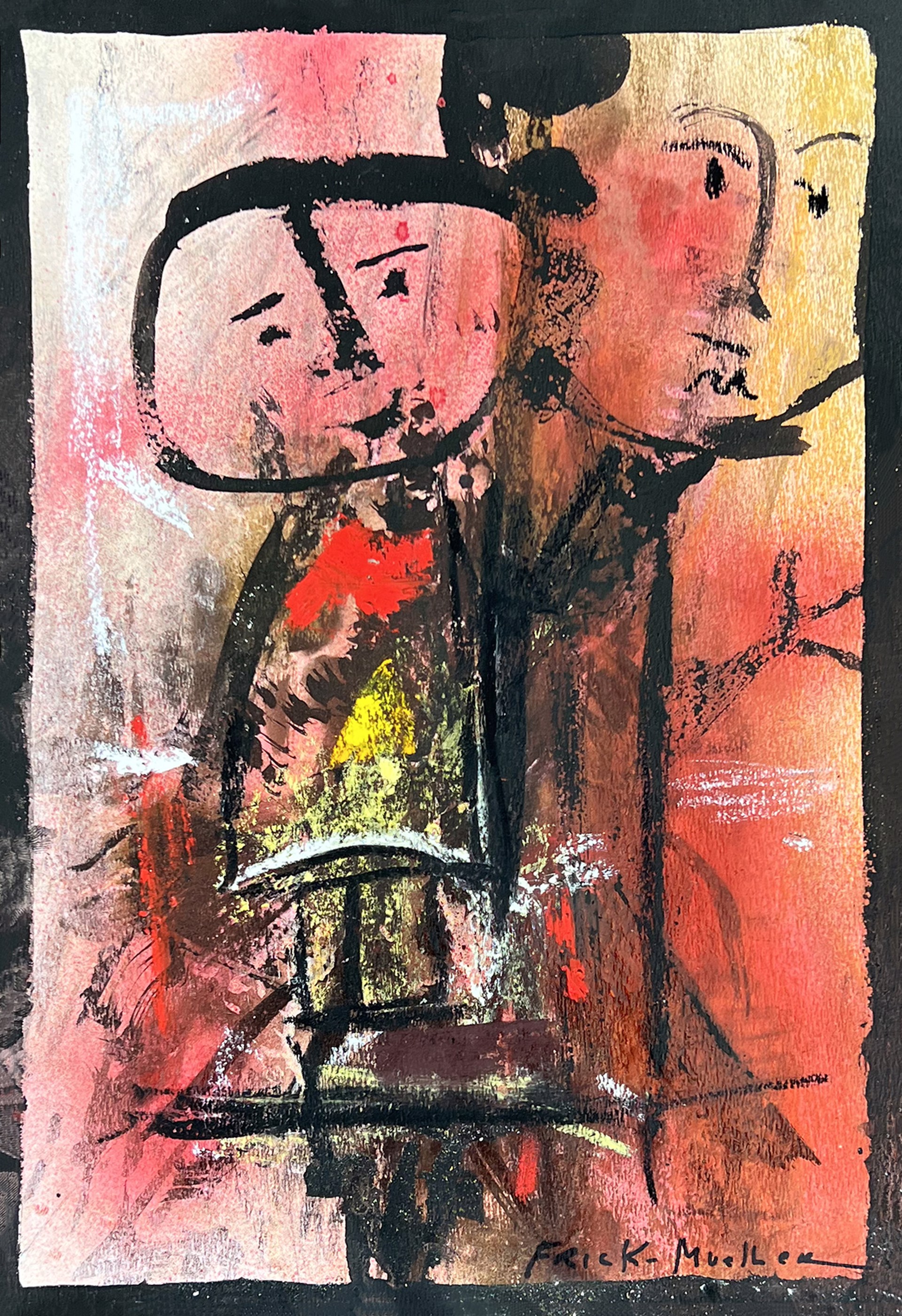 "Mère à l'enfant" - Frick Mueller (1910-1982) by European