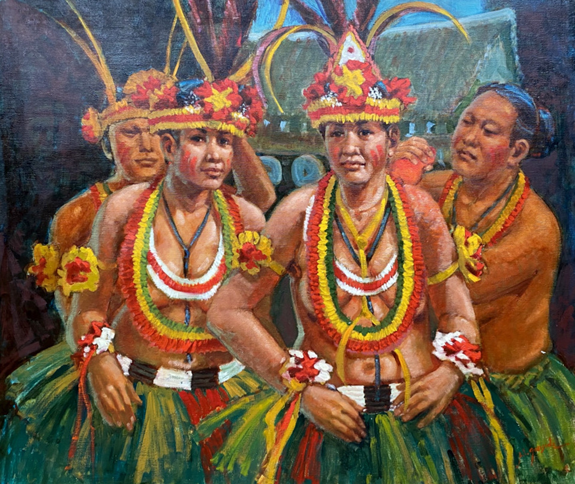 Four Yap Women by A. LaMoyne Garside