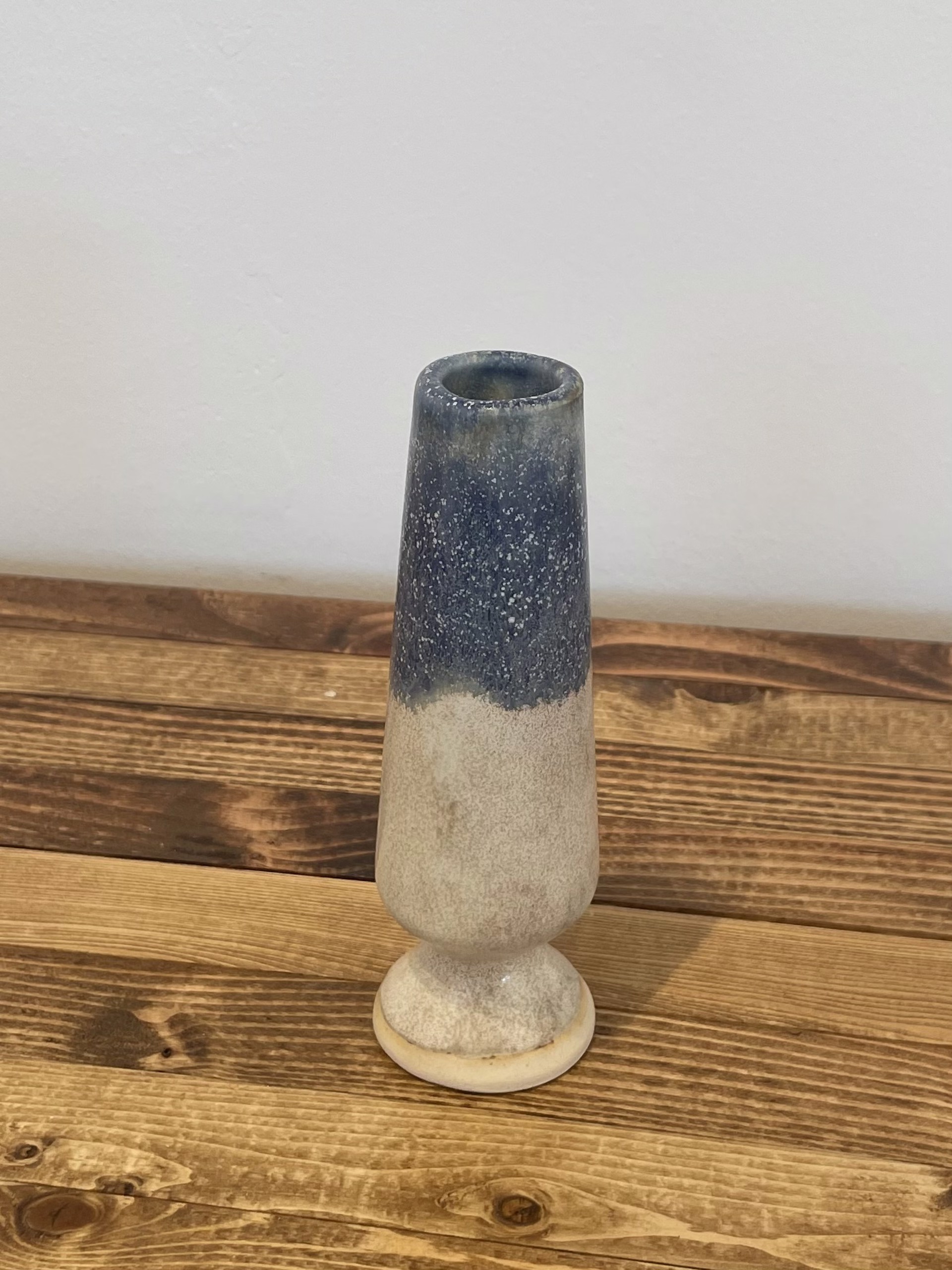 Bud Vase Blue and Cotton by Satterfield Pottery