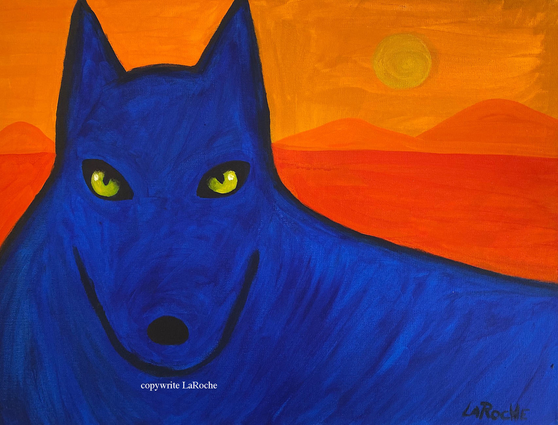 BLUE DESERT WOLF by Carole LaRoche