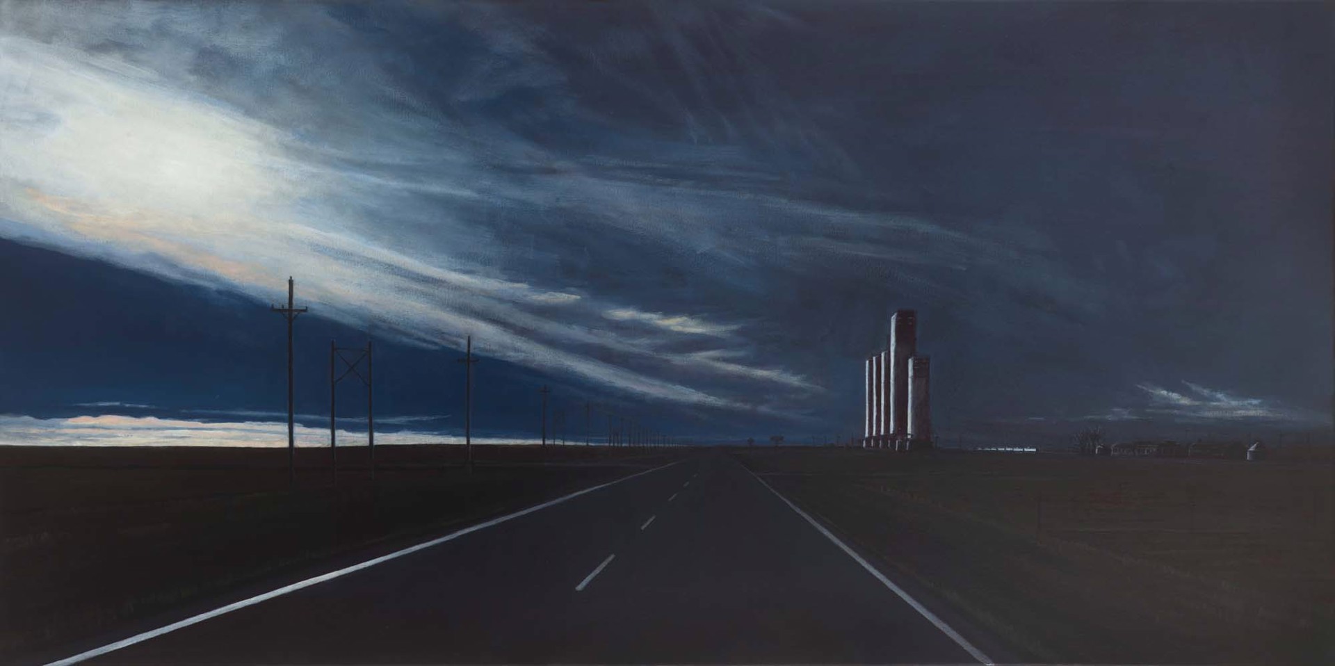 Horizon 1258 - Storm Crossing the Western Plains, oil by Anne Burkholder