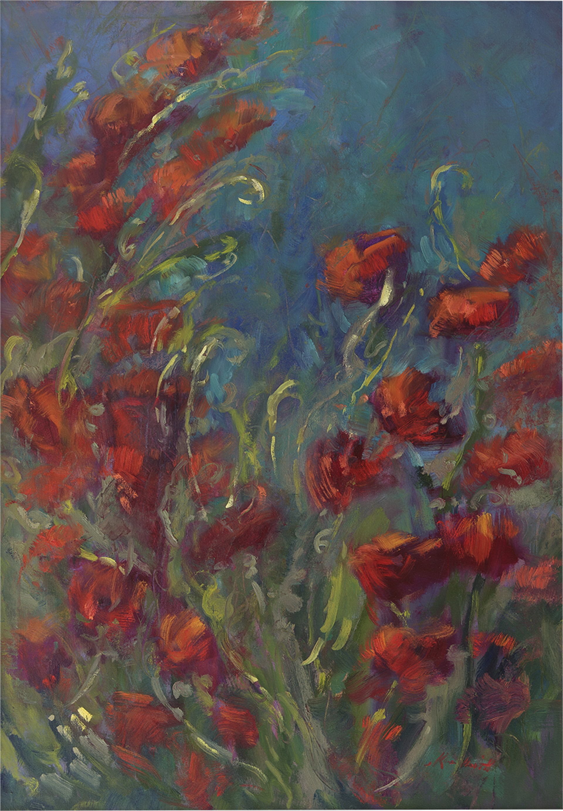 "The Contessa's Poppies" original oil painting by Karen Hewitt Hagan