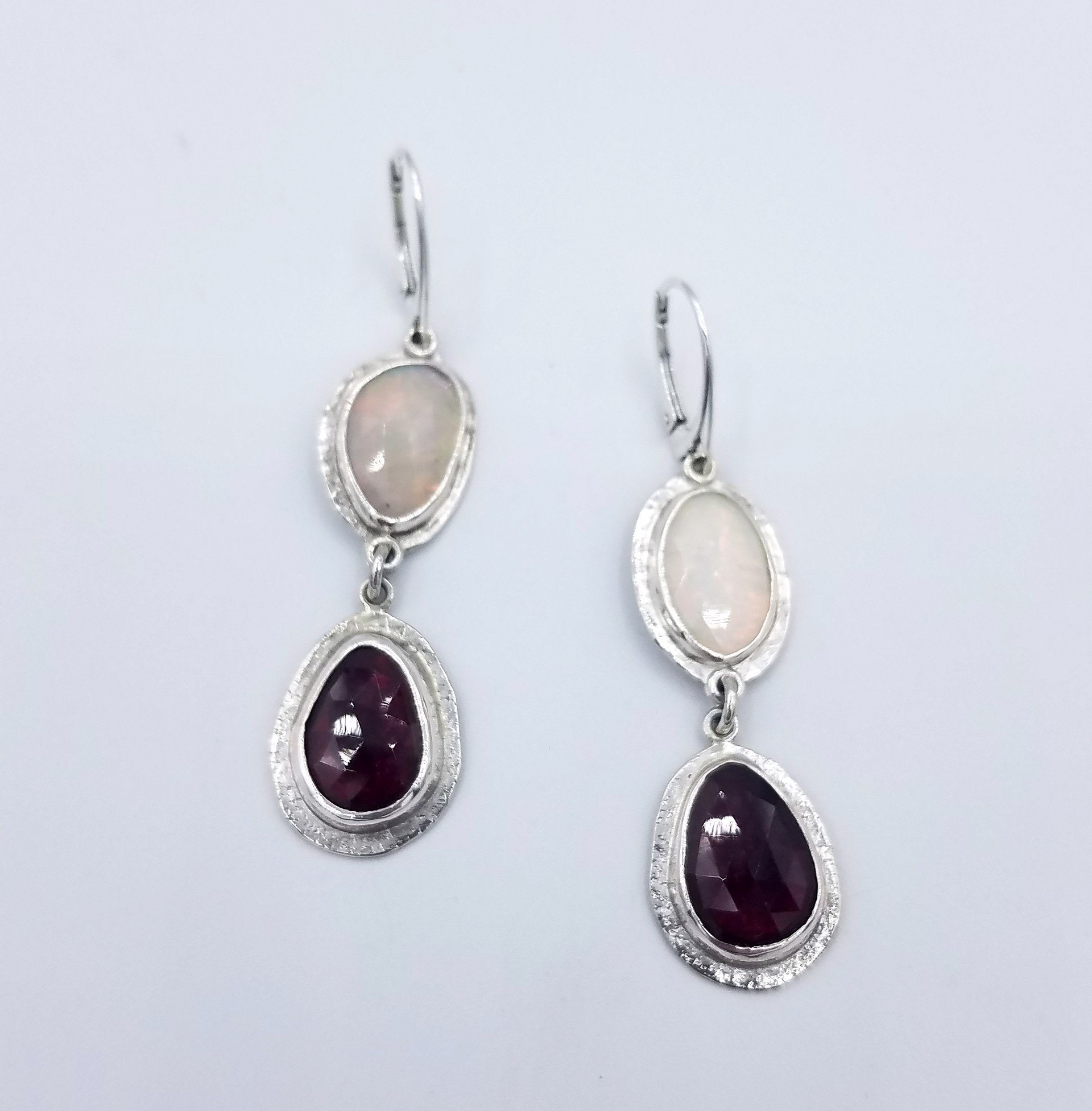 Opal & Garnet Earrings by Anita Shuler
