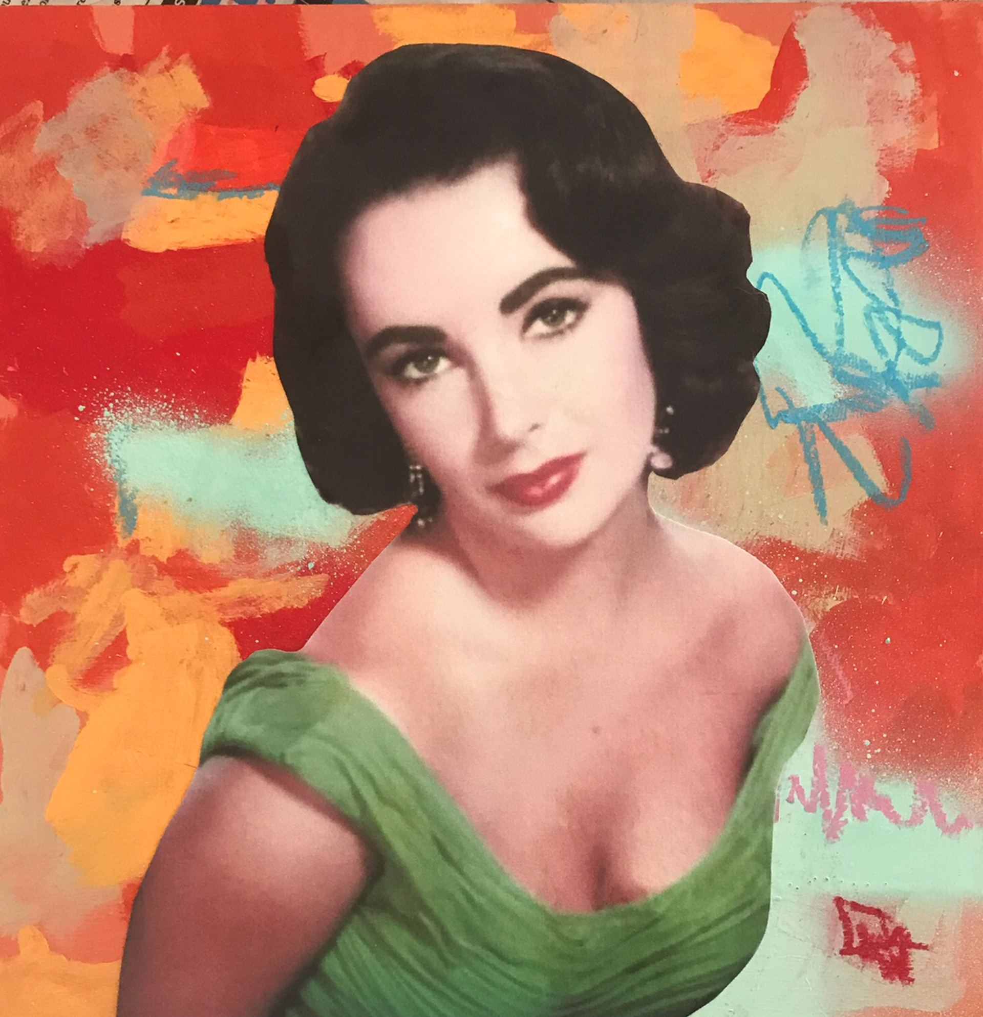 Liz Taylor -Part of Icons Triptych by Andrea McCafferty