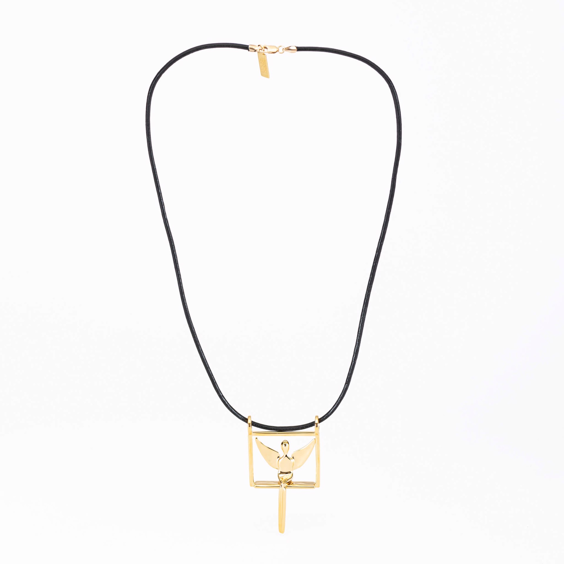 Angel in Gold with Leather Chain by YENNY COCQ