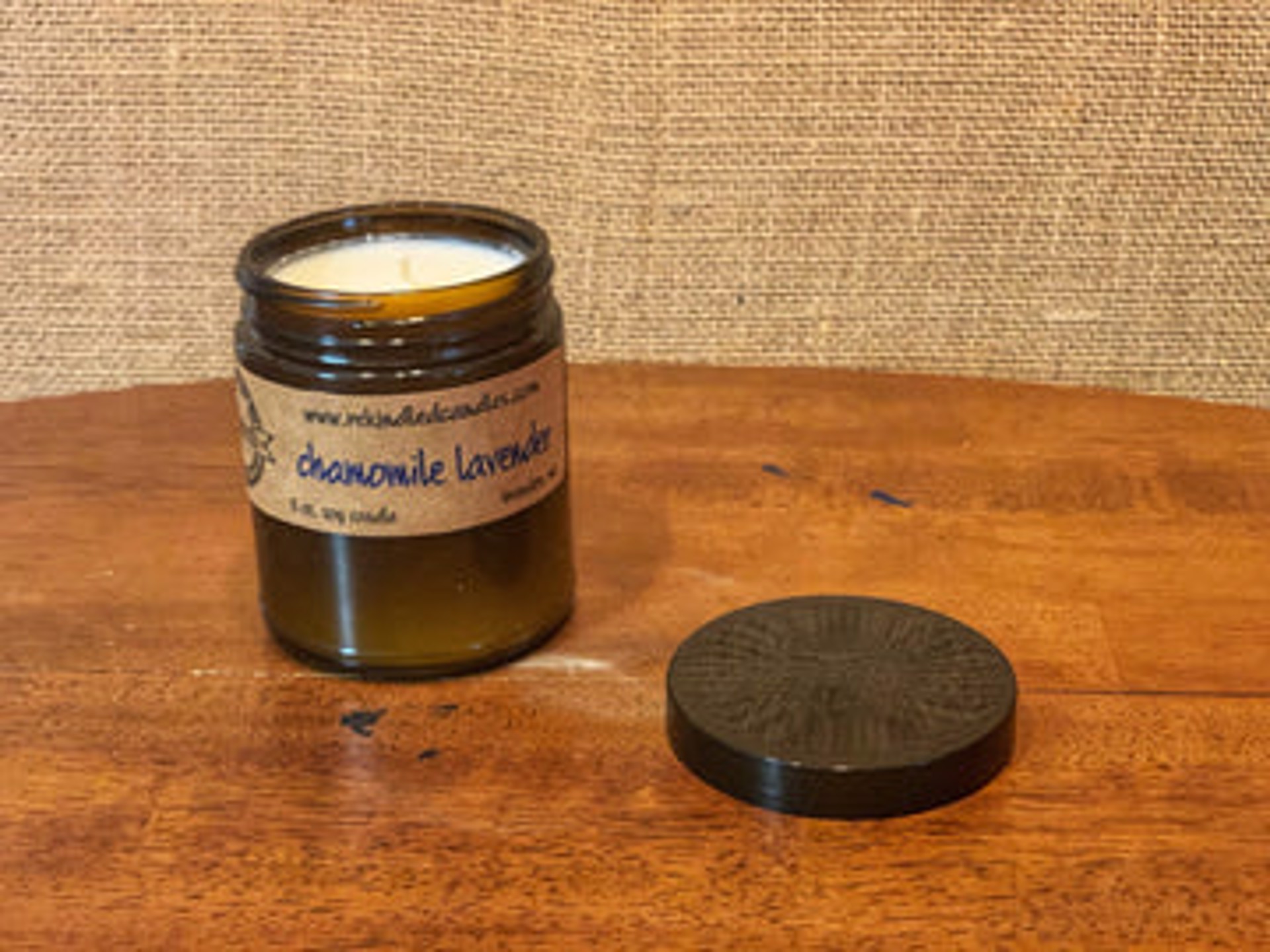 Chamomile Lavender Amber Jar Candle by re-kindled candle company