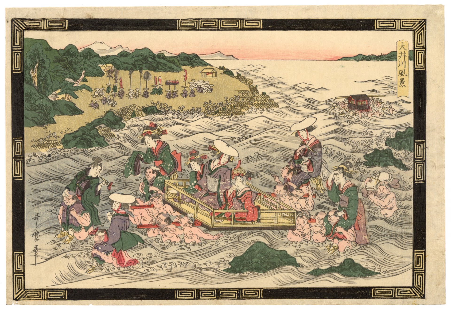 Crossing the Oi River by Utamaro II