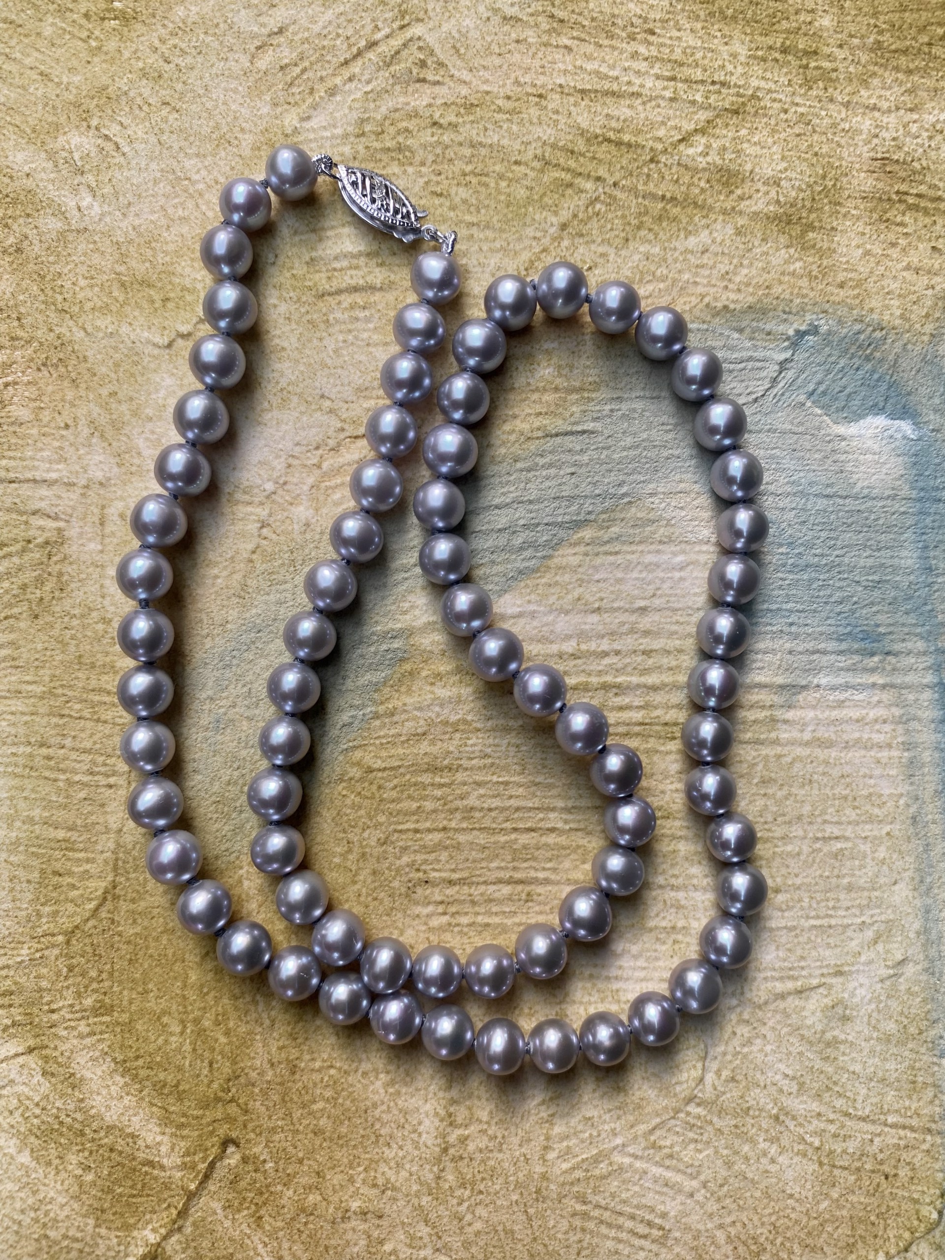 Grey Cultured Pearl Necklace 6-5.5mm by Sidney Soriano