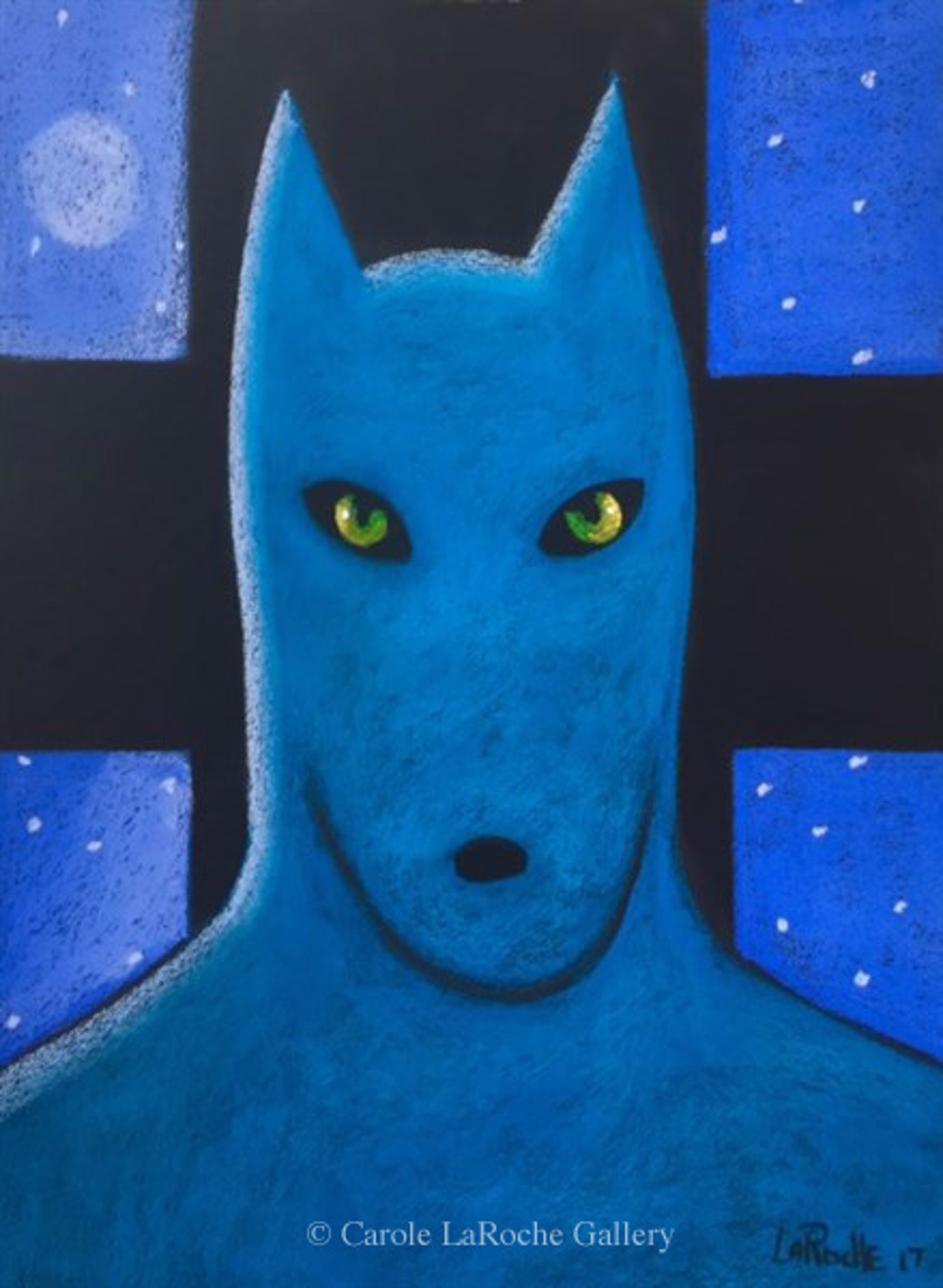 BLUE WARRIOR WITH STARS by Carole LaRoche