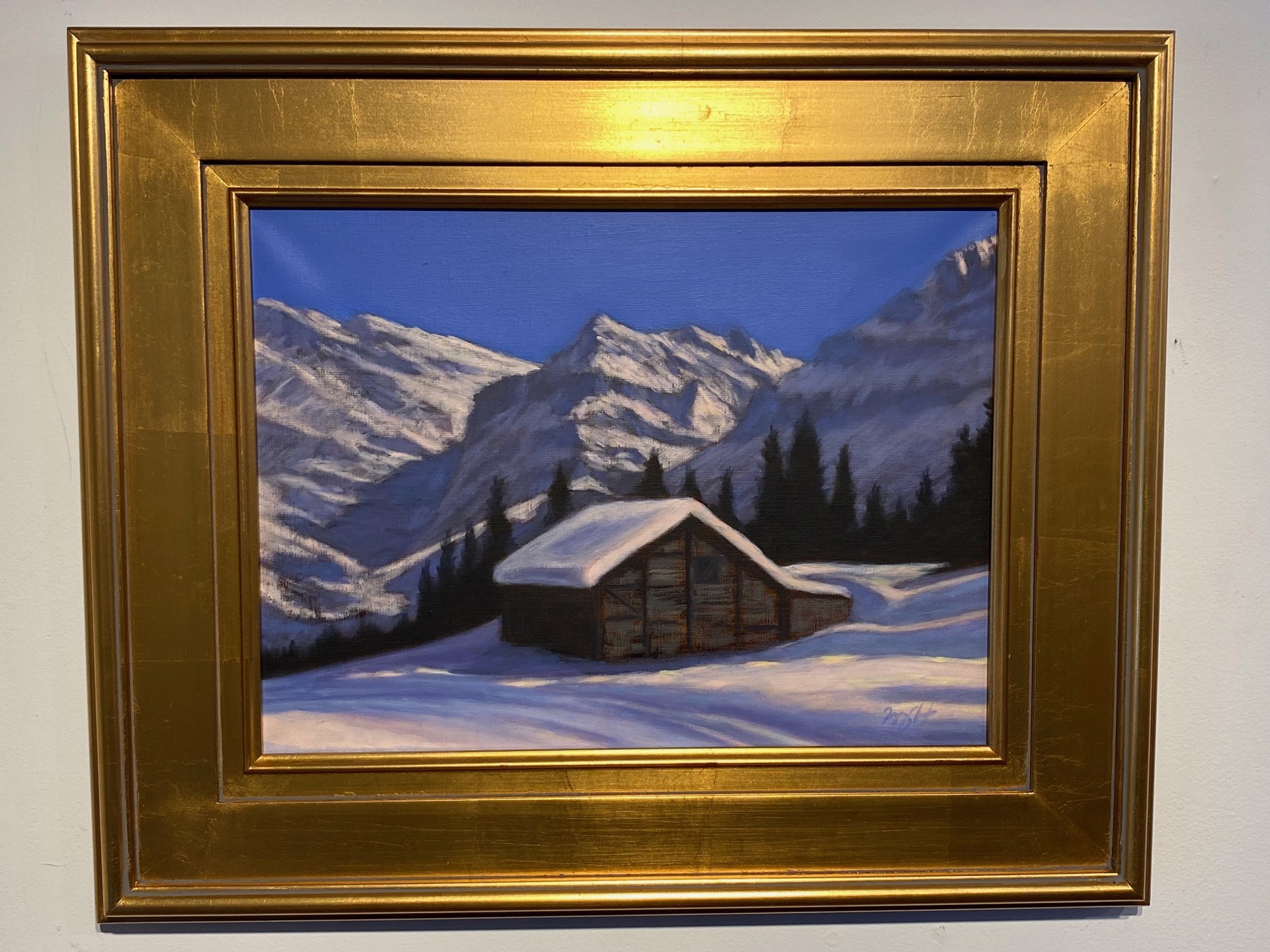 Winter Barn Swiss Alps by Michael Hartwig