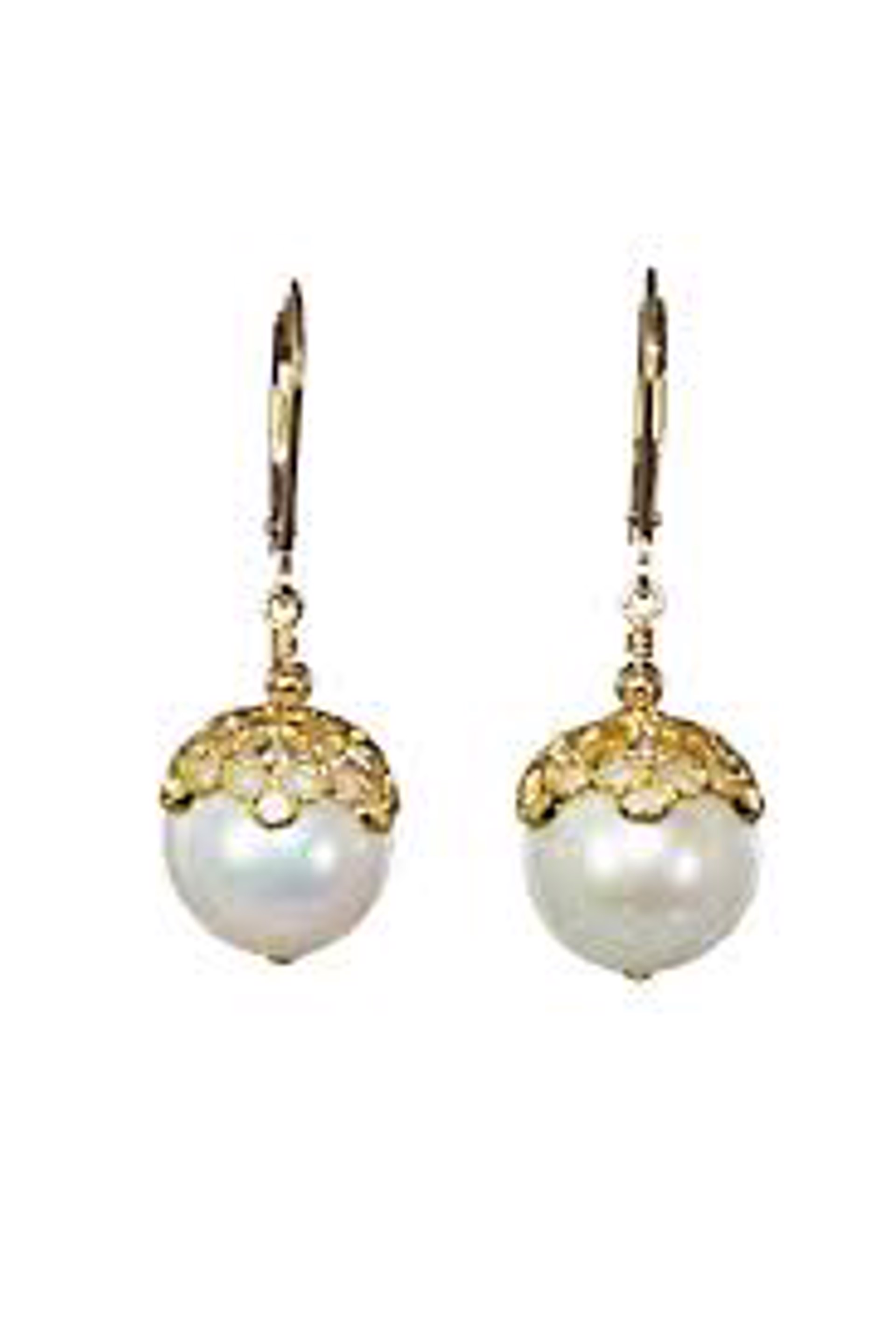 Ivory pearl huggies (small) by Melinda Lawton Jewelry