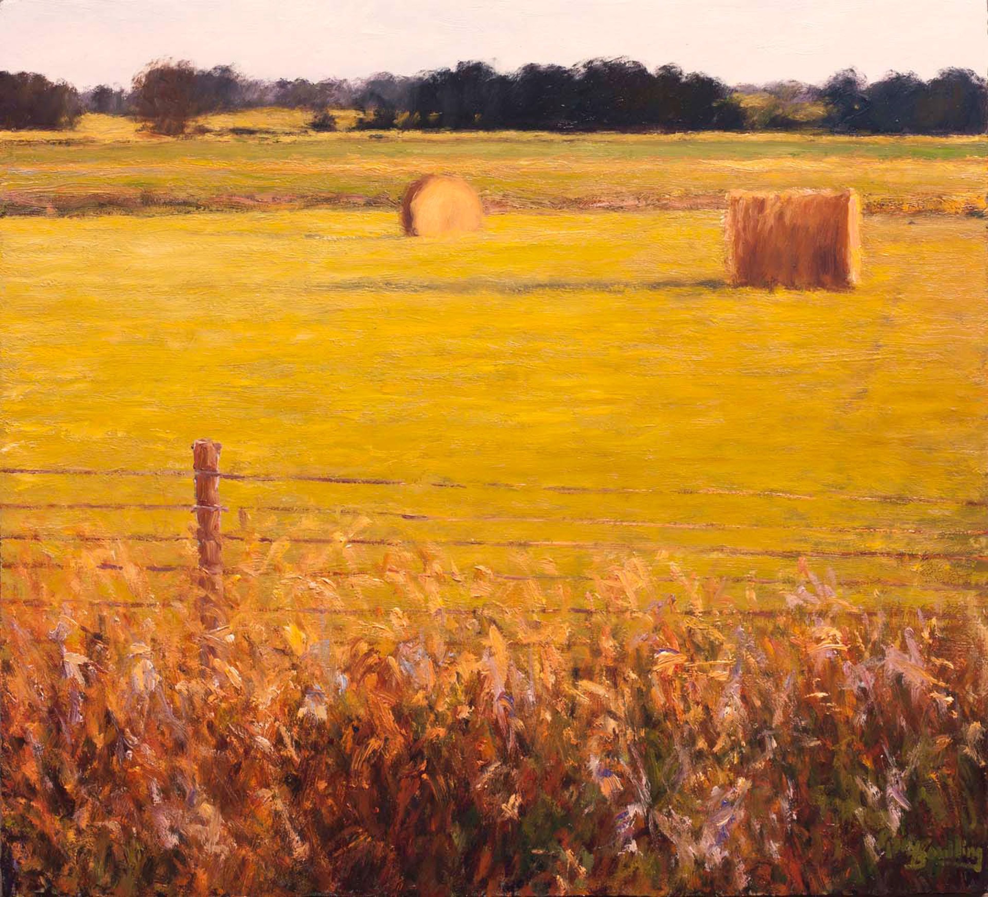 Late Afternoon for Two Bales by Gary Bowling