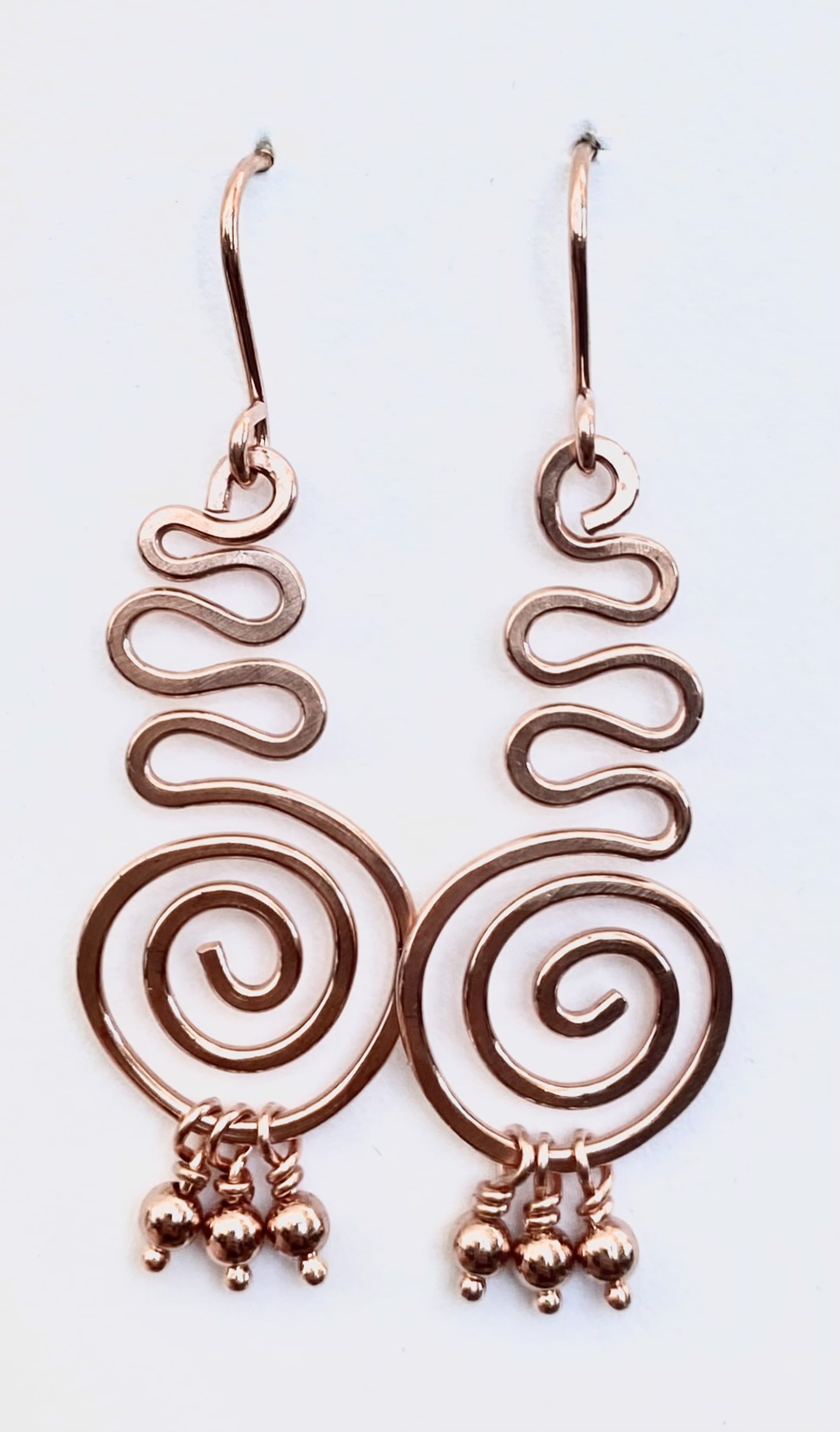 Copper Swirl Earrings by Emelie Hebert