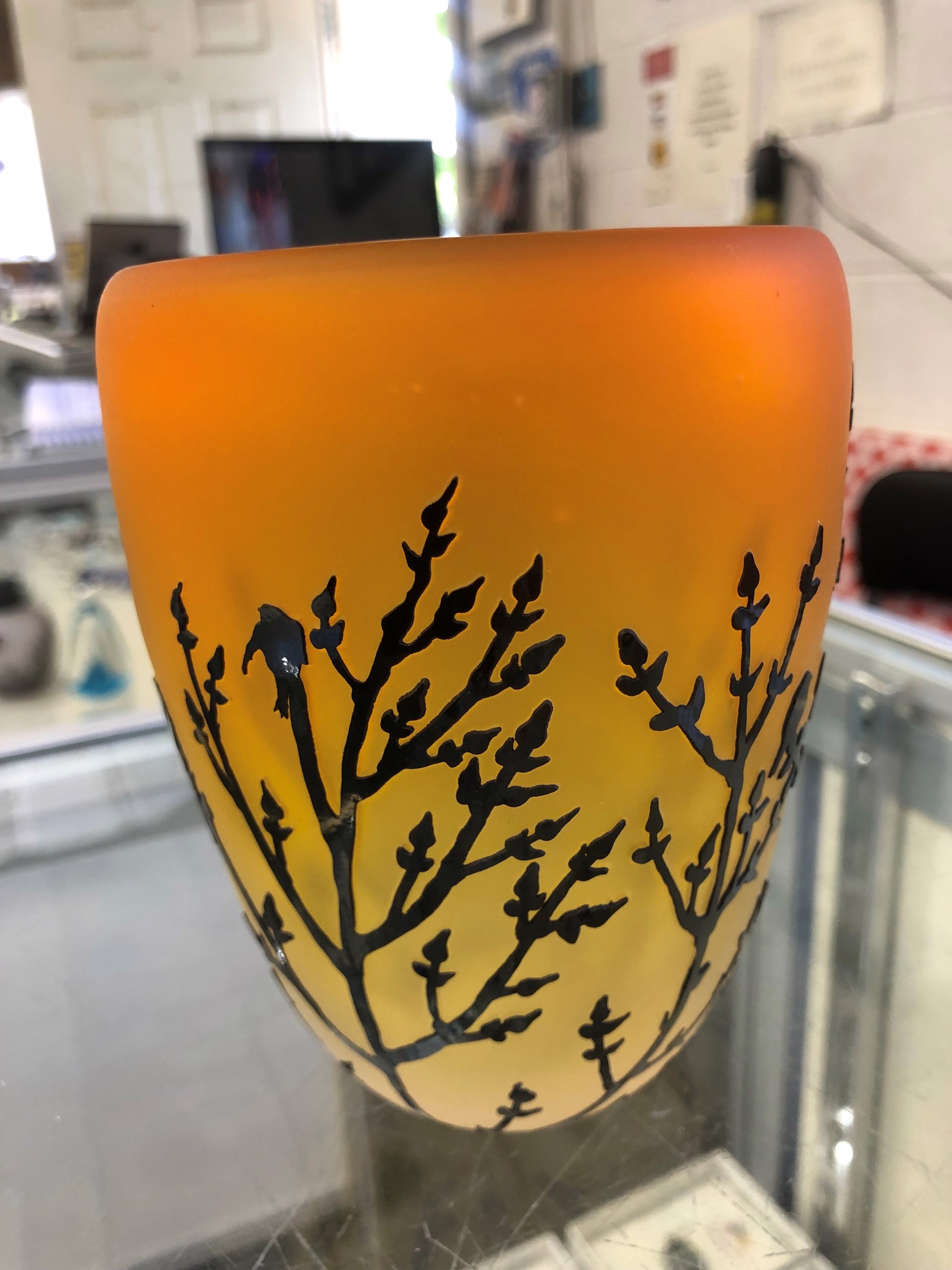 Small Orange Vase by Carol Nesbitt