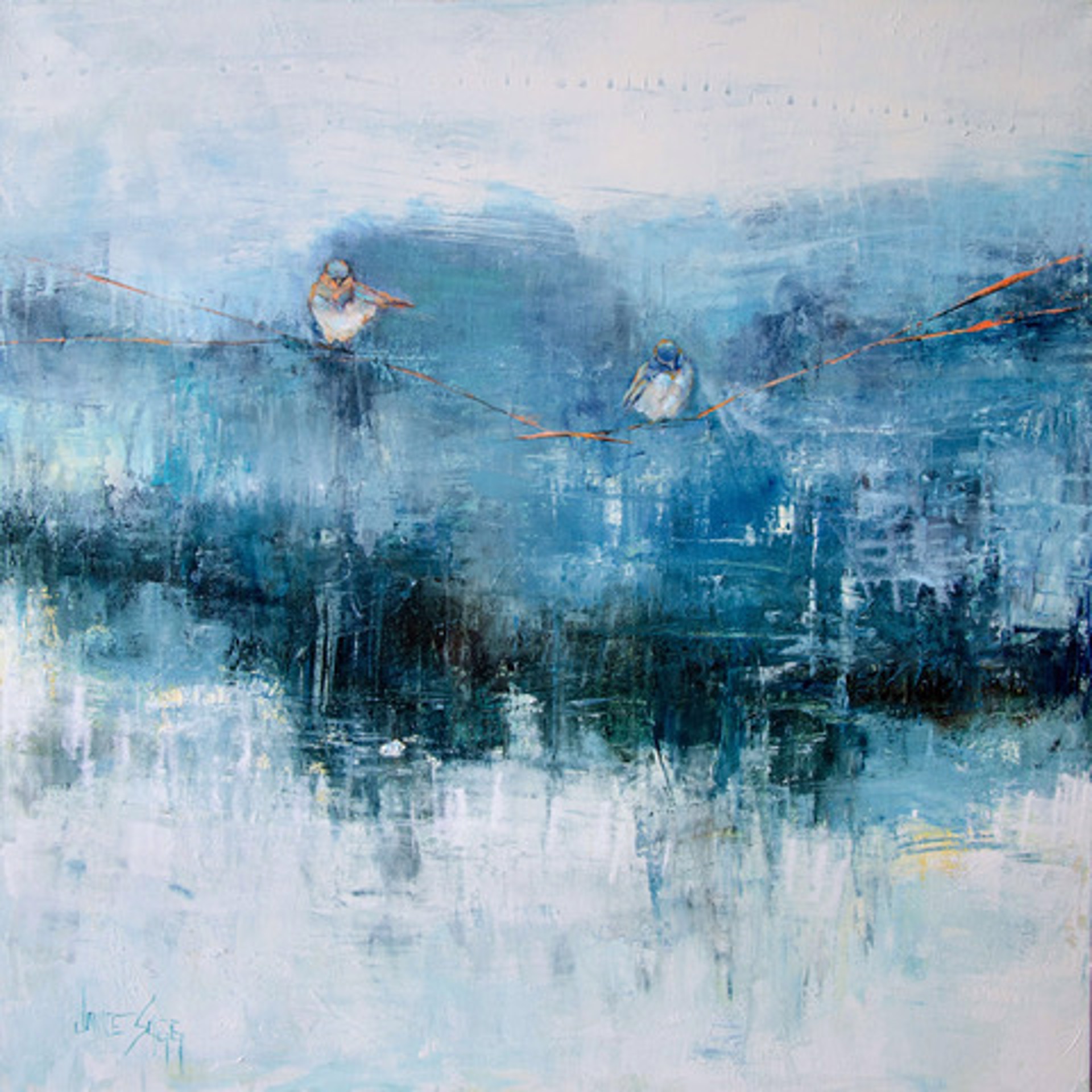 Twilight Bluebirds by Janice SUGG