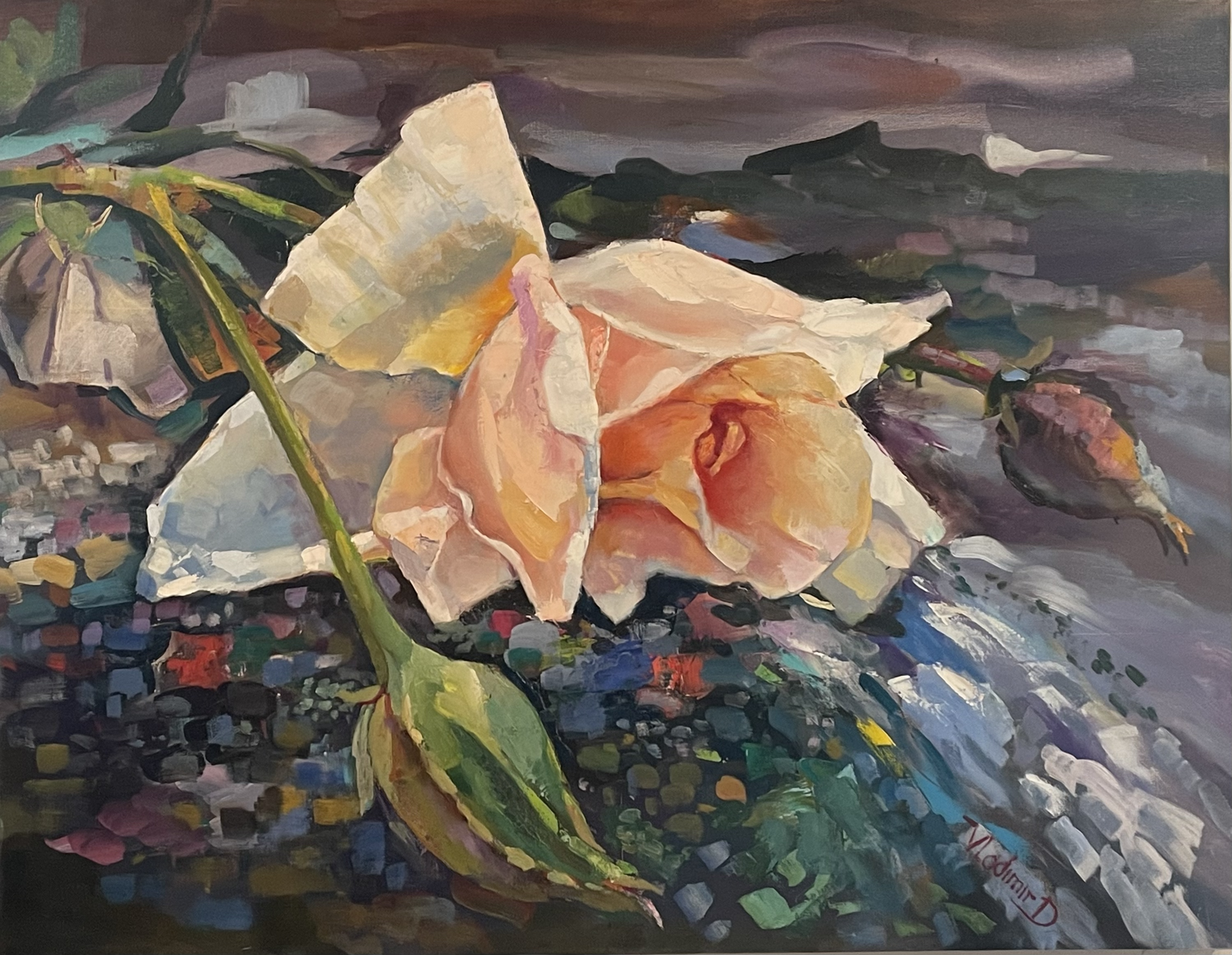 Pink Rose by Vladimir Demidovich