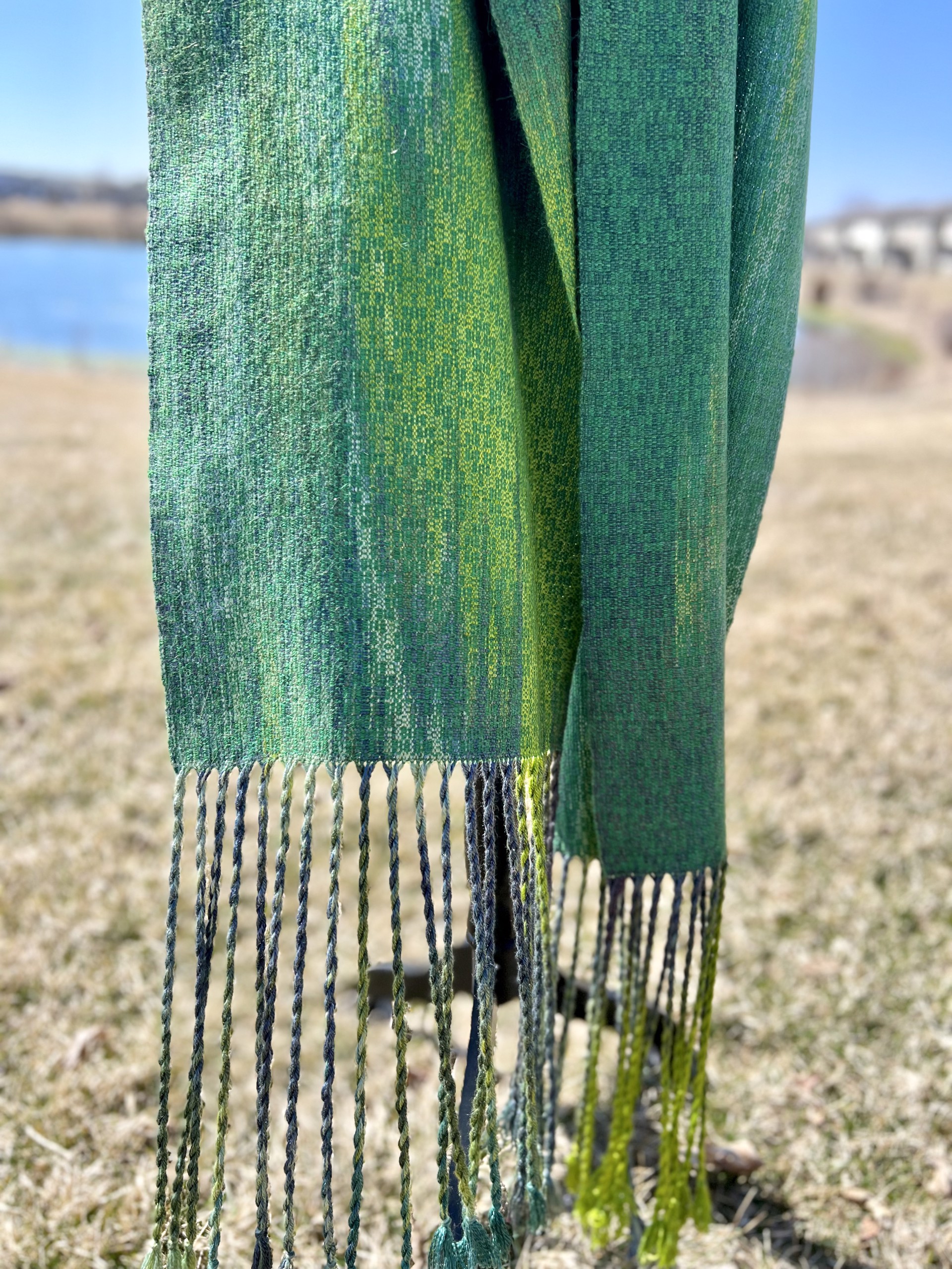 The Peace  of Wild  Things:  Green scarf by Stephanie Jacobson