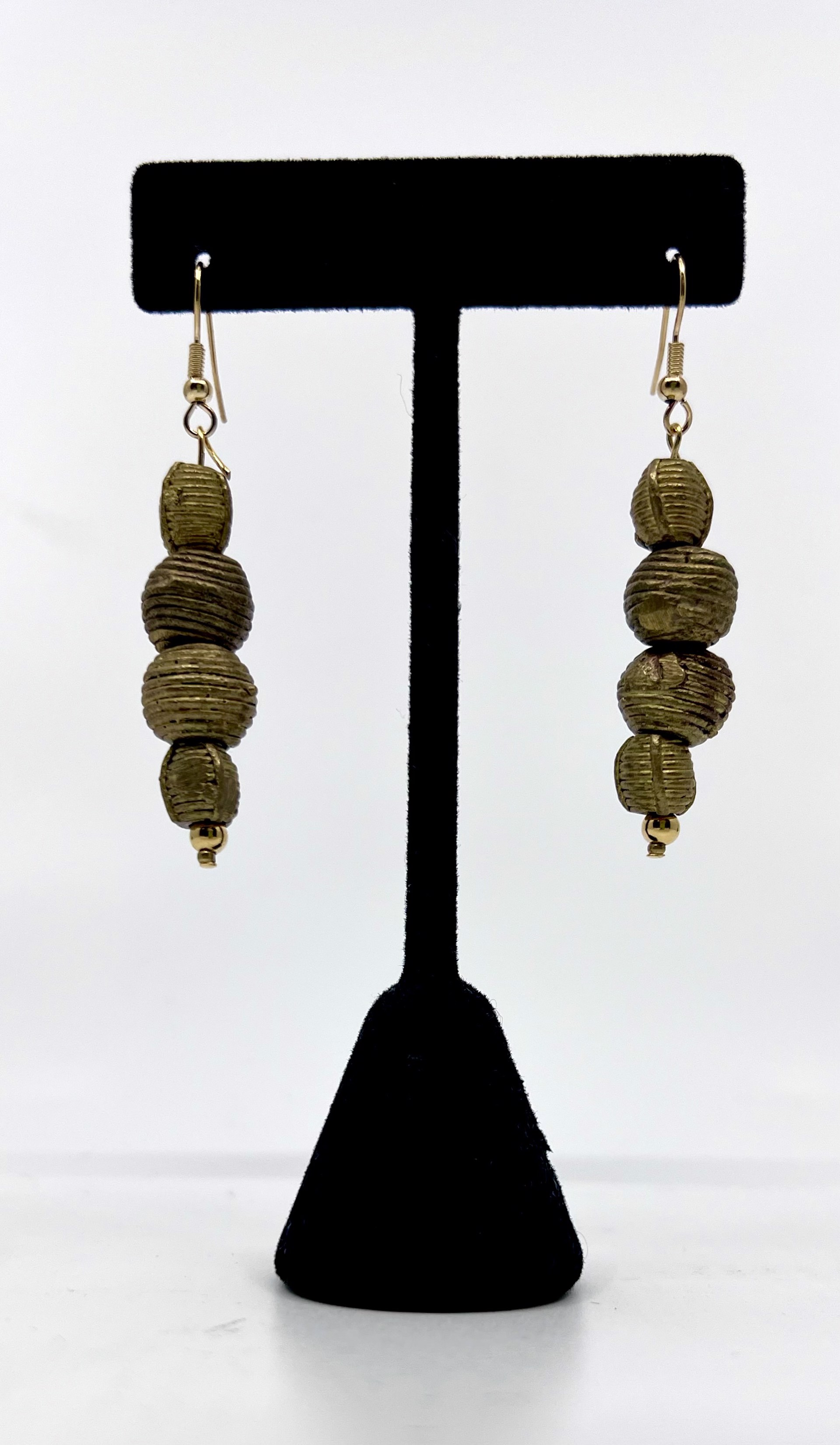 Moroccan Brass Earrings by Gina Caruso