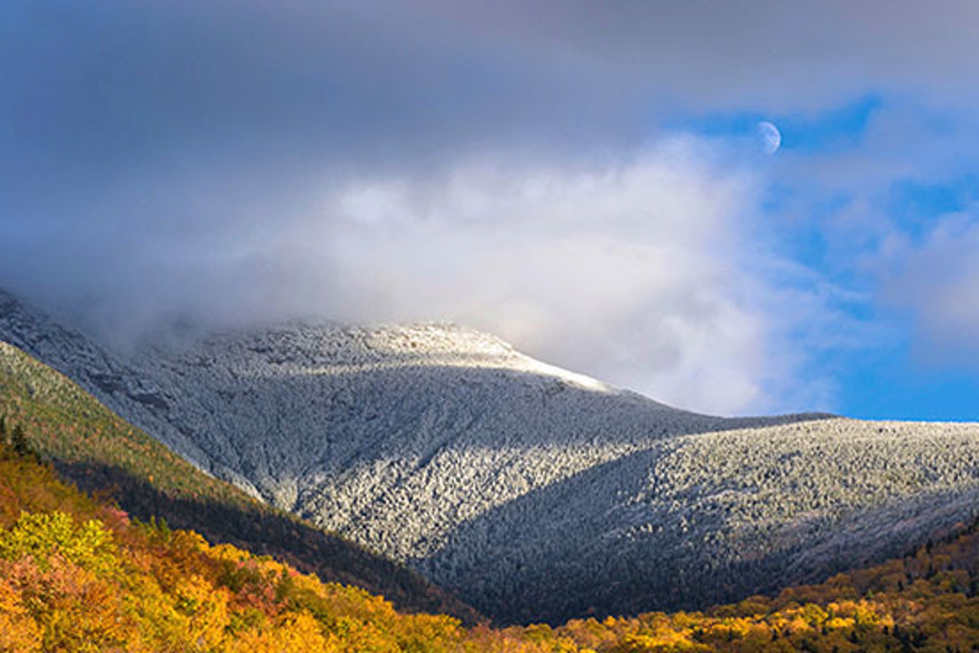 Rising Moon - New Hampshire - Between Seasons by Max Mattei