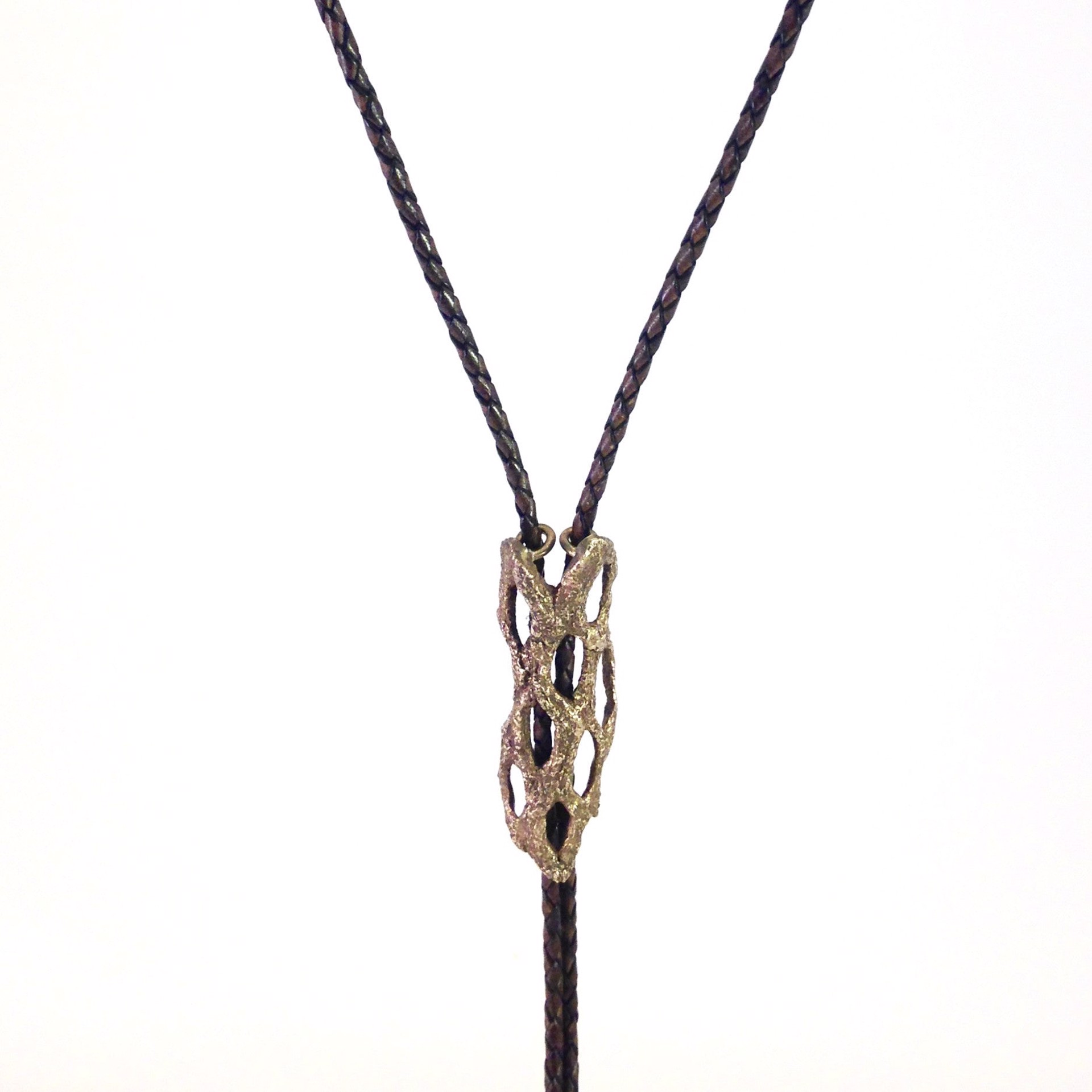 Cholla Cactus Bolo Tie in Bronze by Clementine & Co. Jewelry