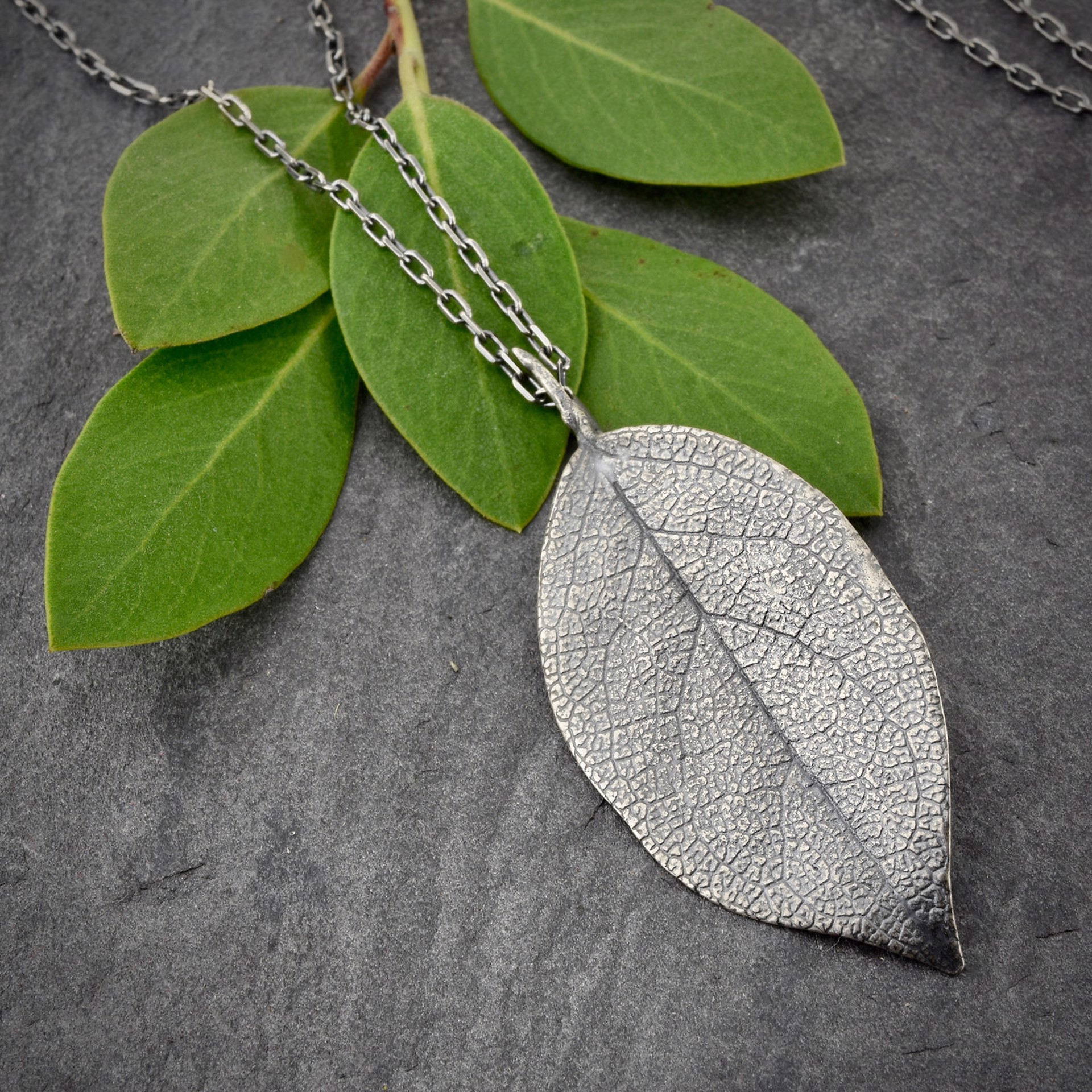 Salal Leaf Pendant by April Ottey