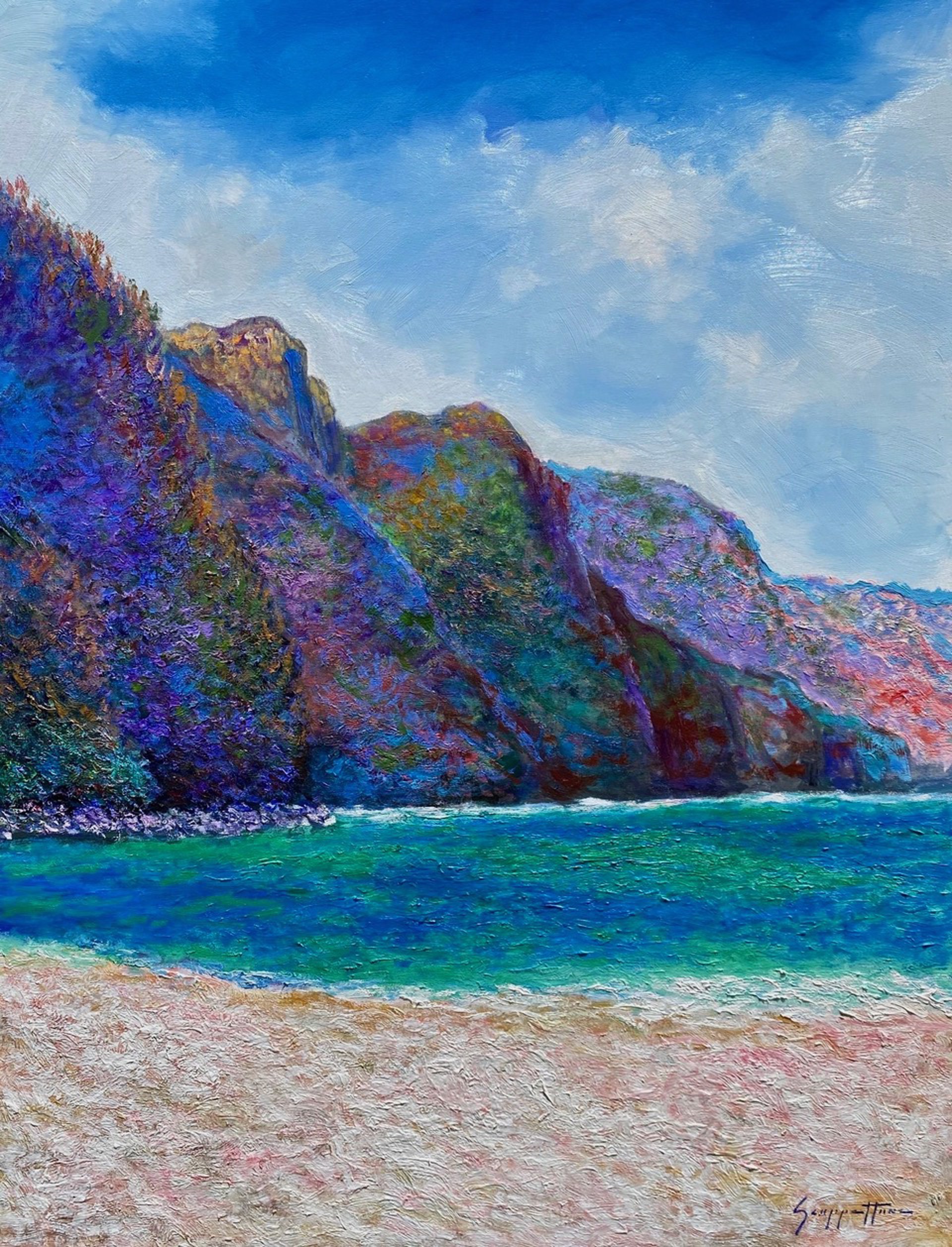 Napali Cliffs at Ke'e Cove by James Scoppettone