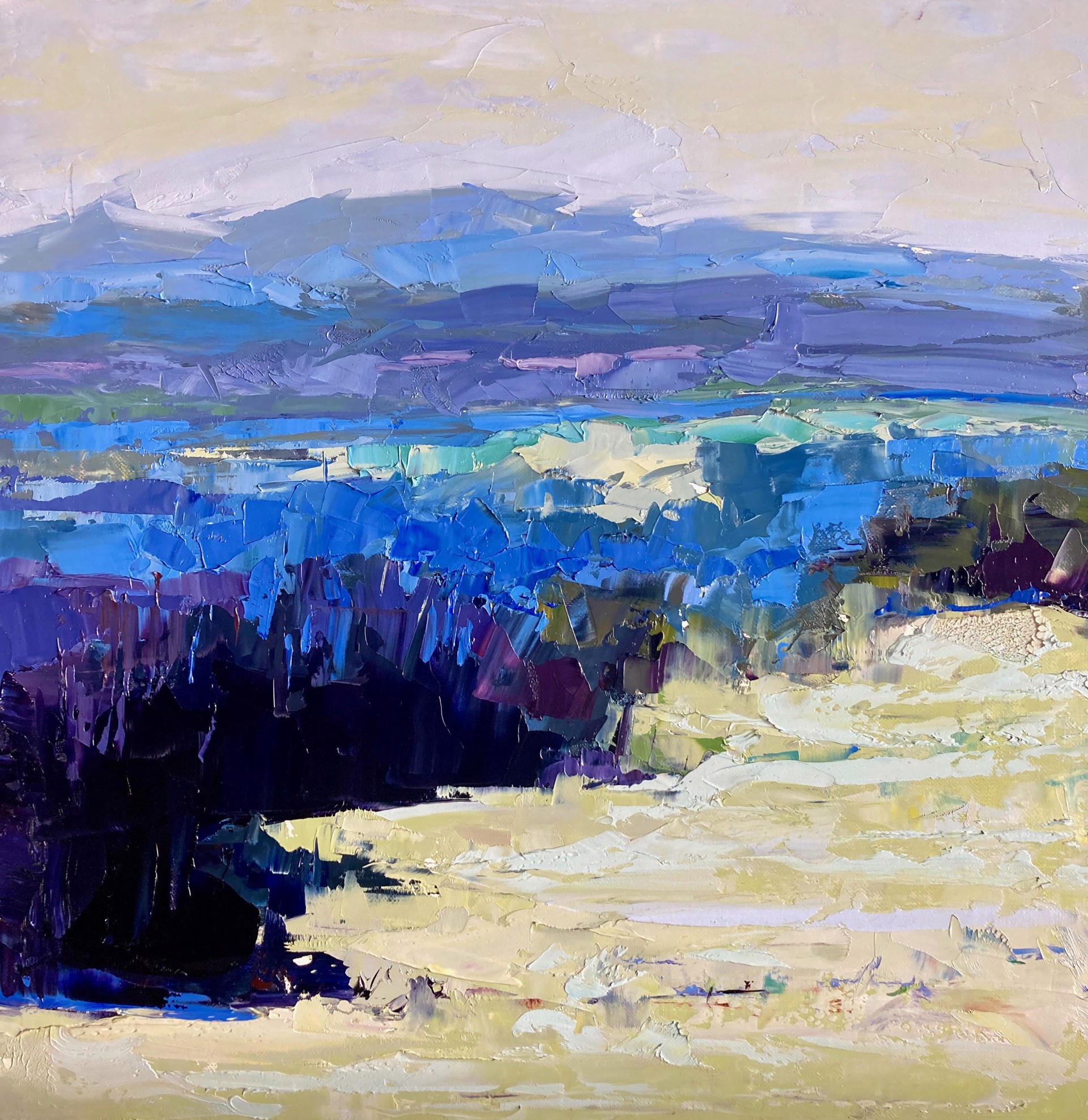 Purple and Blue Landscape by Sandra Pratt