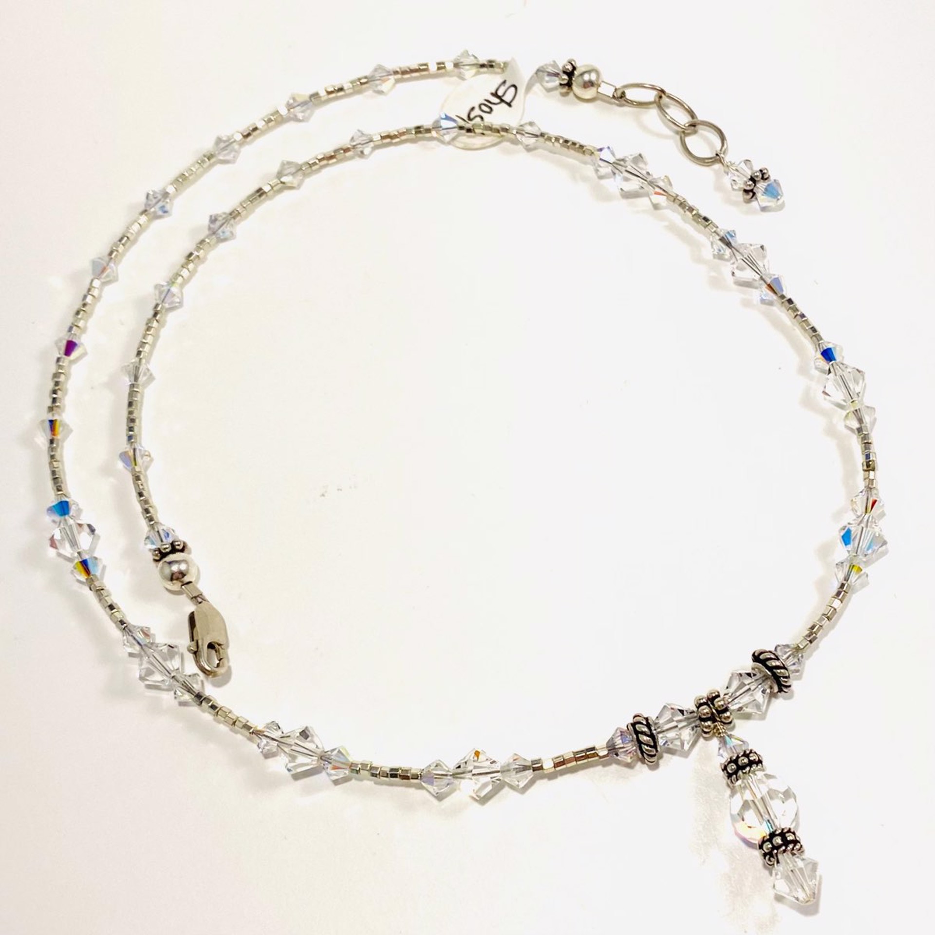 SHOSH22-13 Birthstone Necklace~April "Diamond " Swarovski Crystals by Shoshannah Weinisch