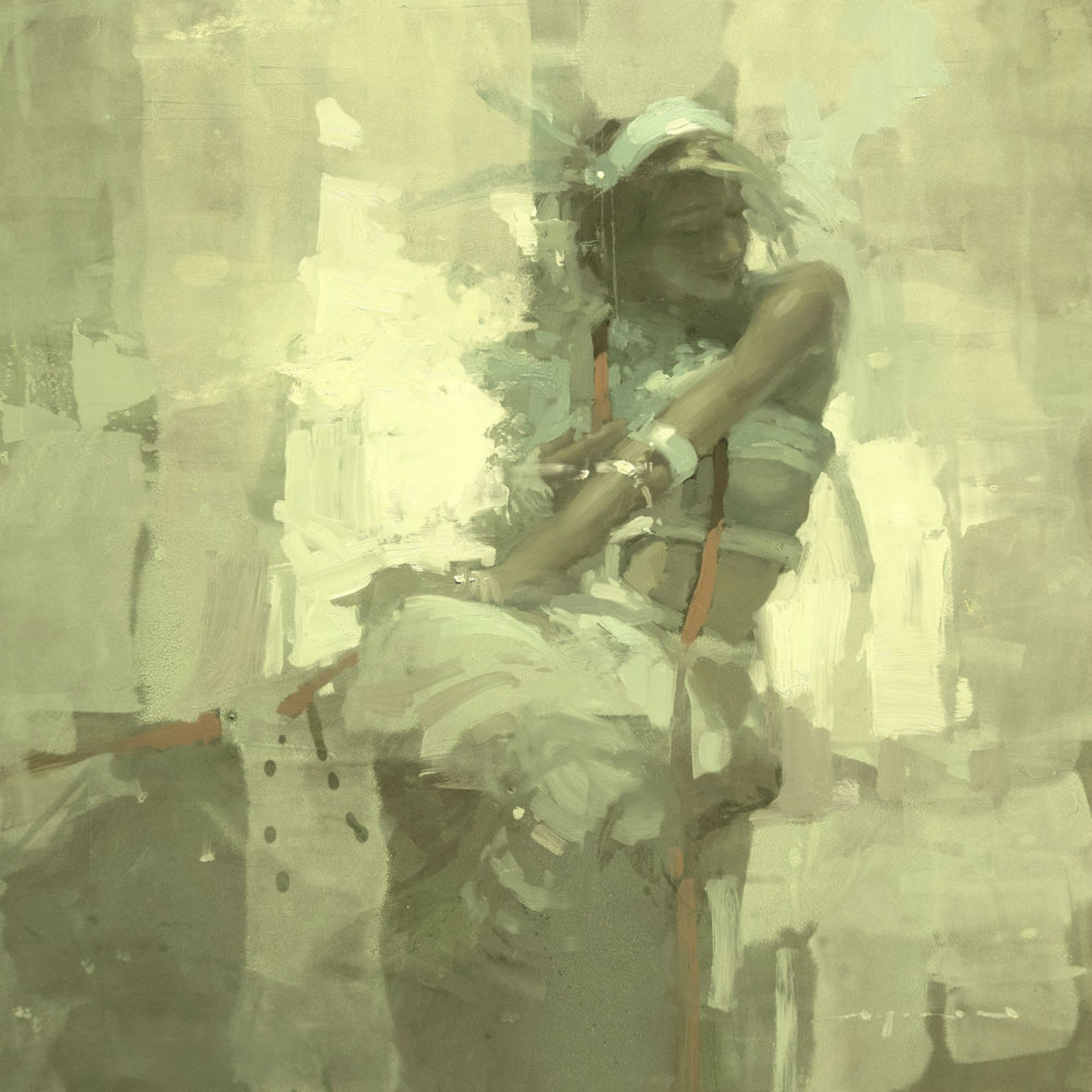 Note in Pale Green No. 6 by Jeremy Mann