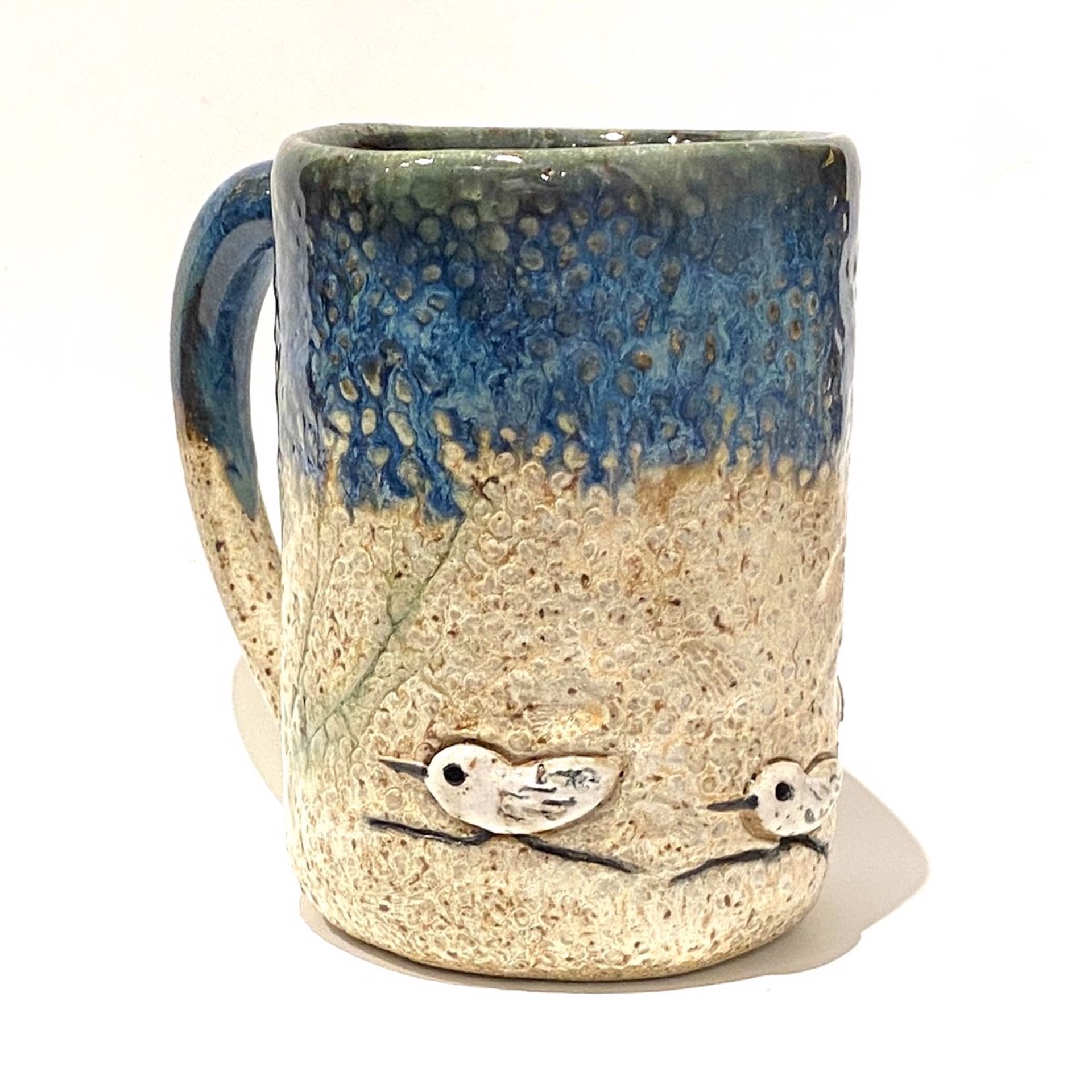 LG23-948 Sandpiper Mug (Blue Glaze) by Jim & Steffi Logan