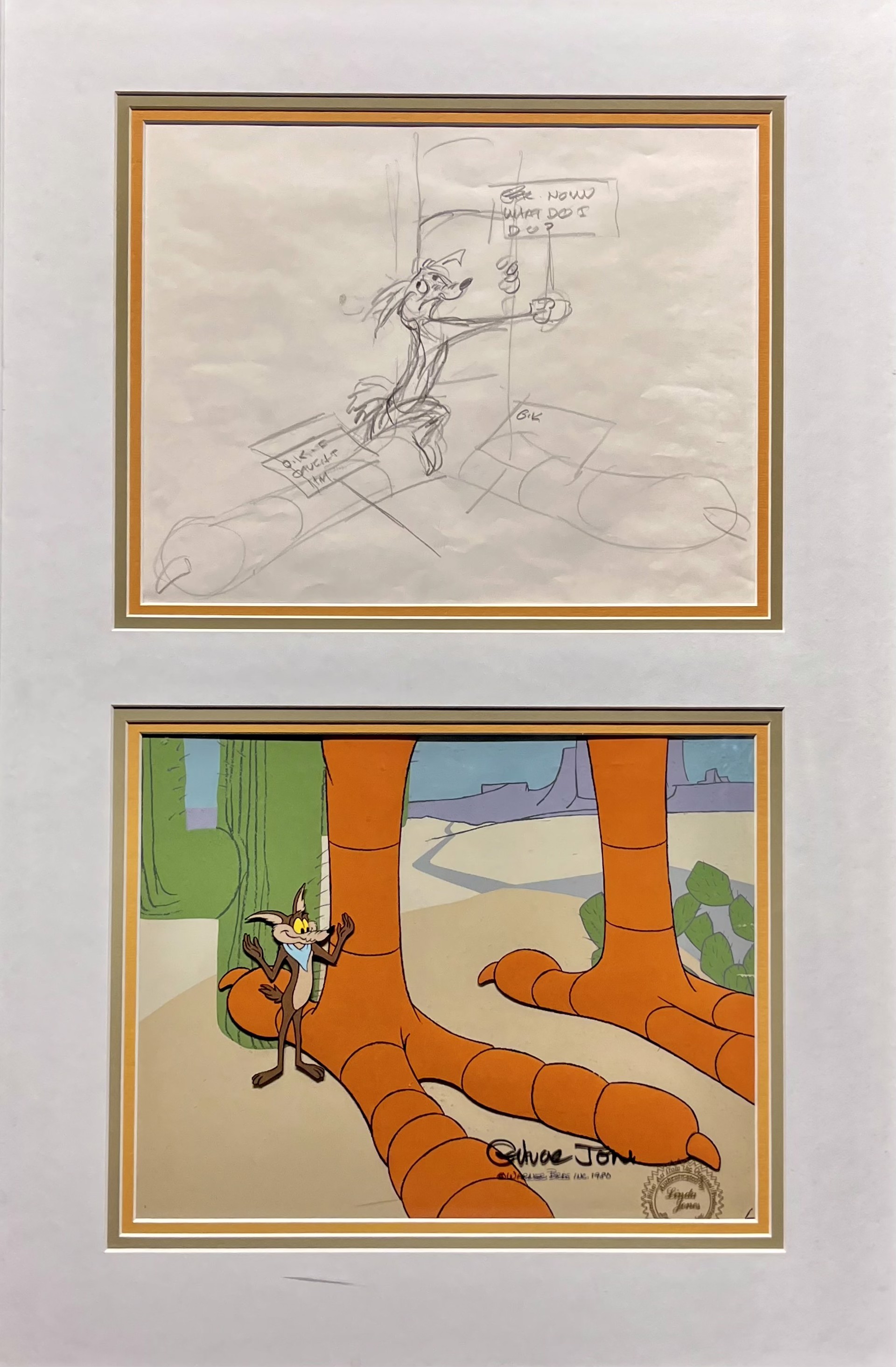 Wile E. Coyote, RR Feet and Concept Drawing, Chariots of Fur, CJ53-100-35 by Chuck Jones