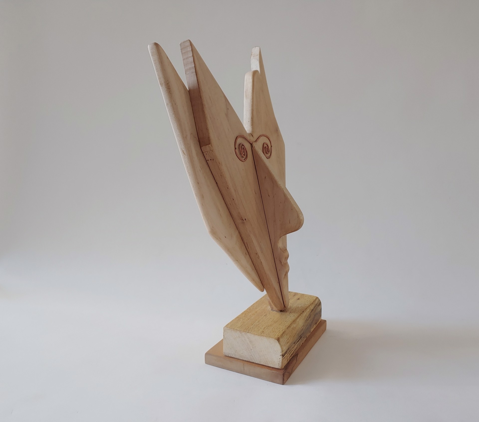 Abstract Bust - Wood Sculpture by David Amdur