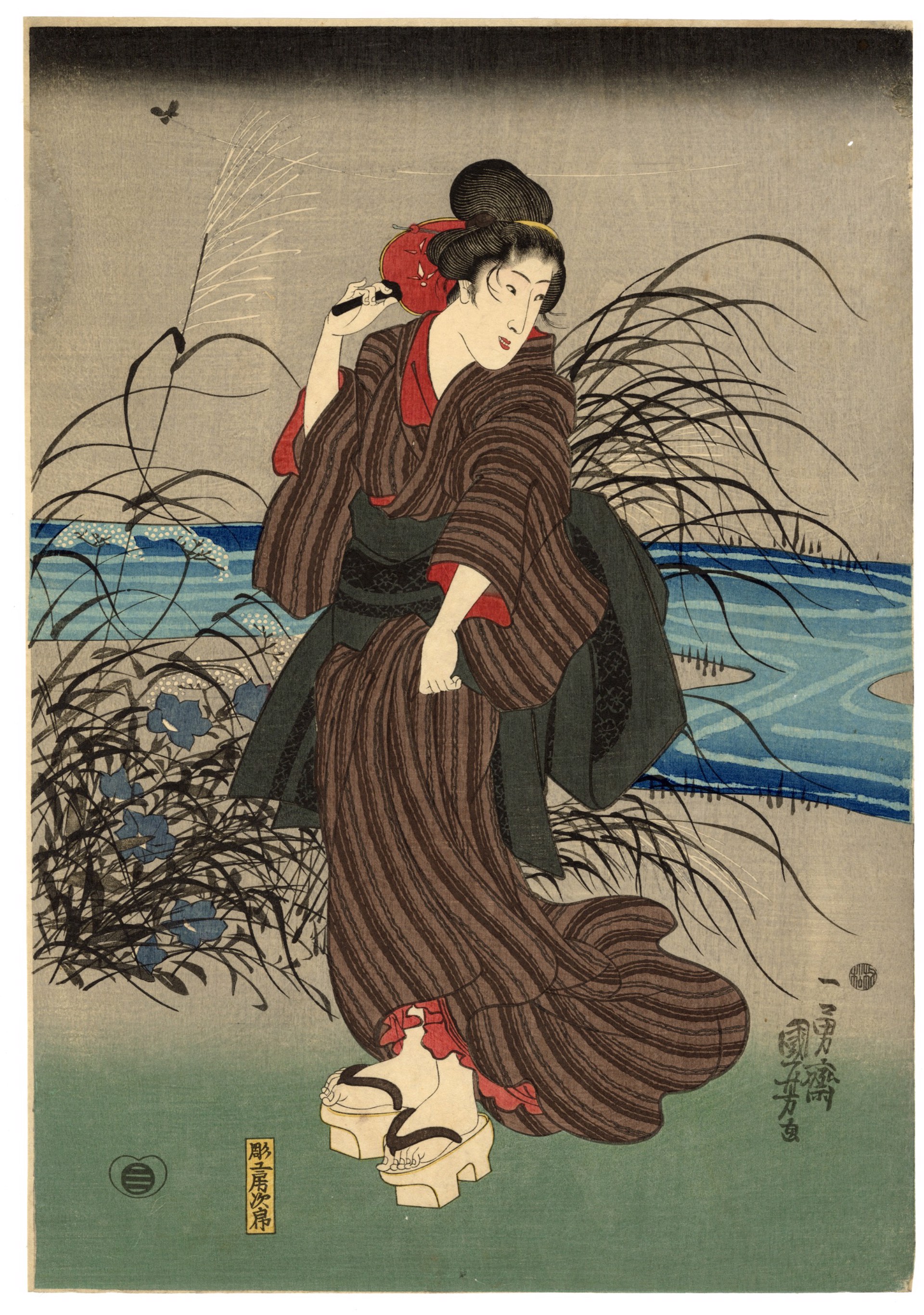 Autumn: Catching Fireflies in the Cool of the Evening by Kuniyoshi