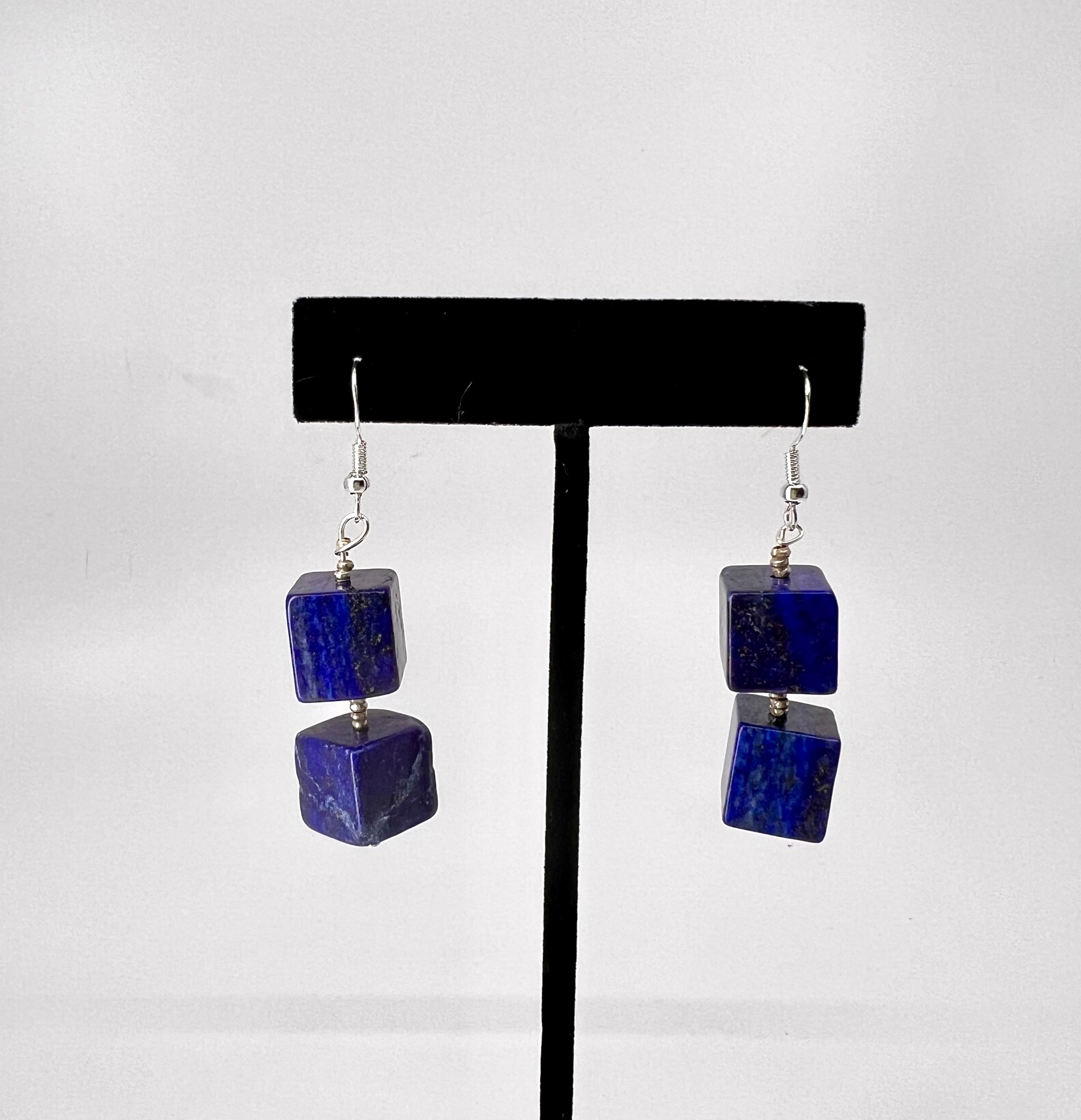 Lapis & African Silver Earrings by Gina Caruso