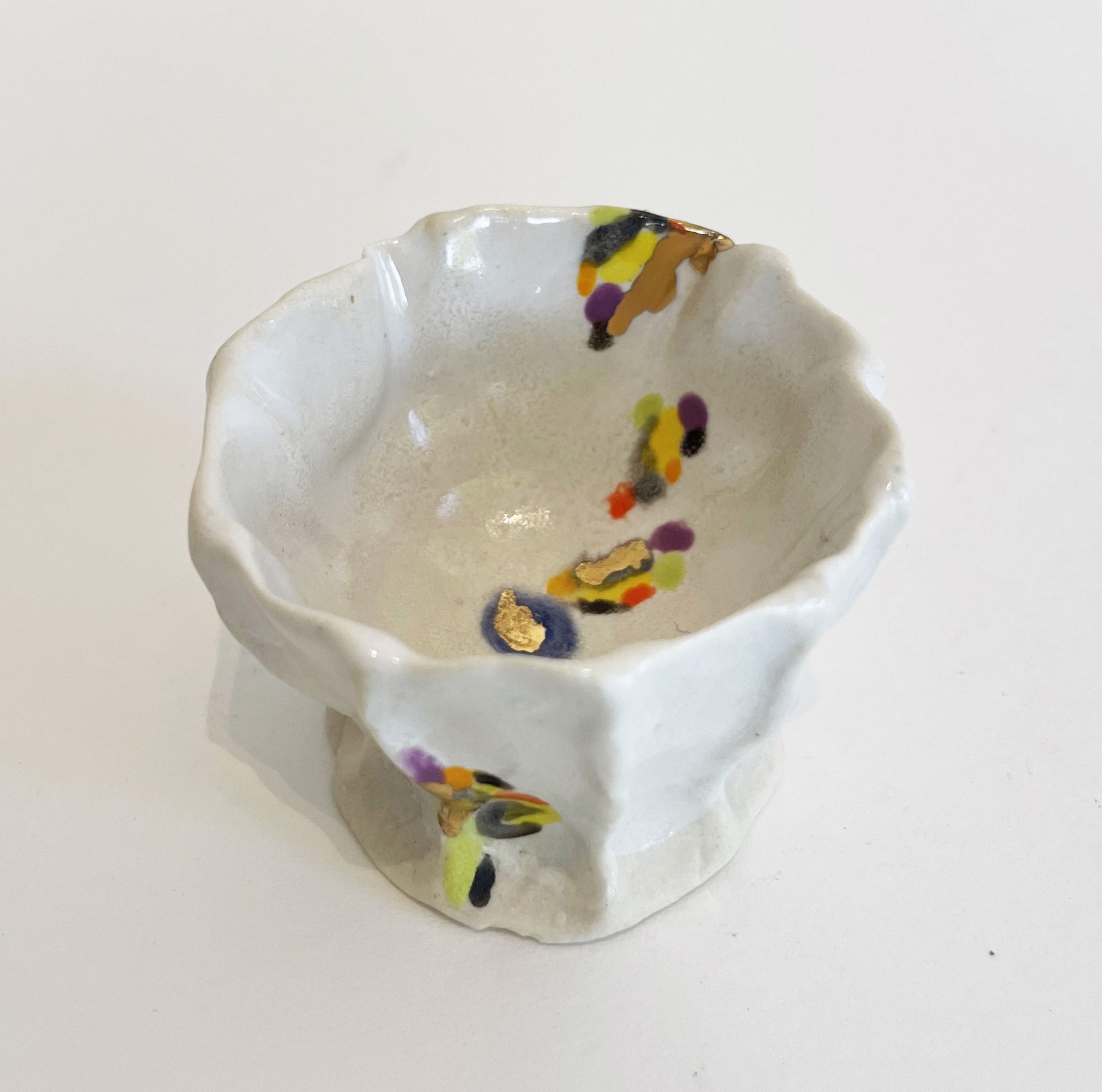 Pinch Pot with Lustre Glaze by Bean Finneran