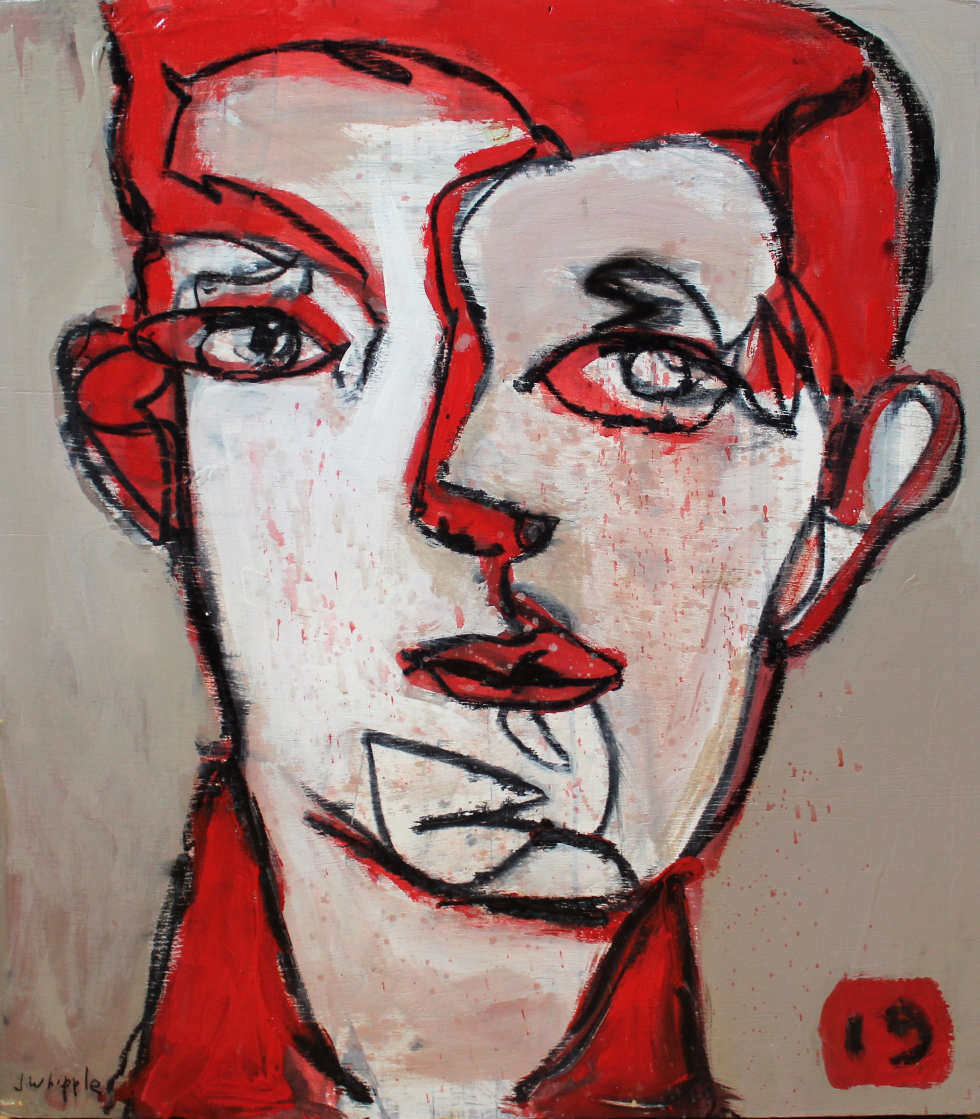 Face Series 2, Red Man by John Whipple