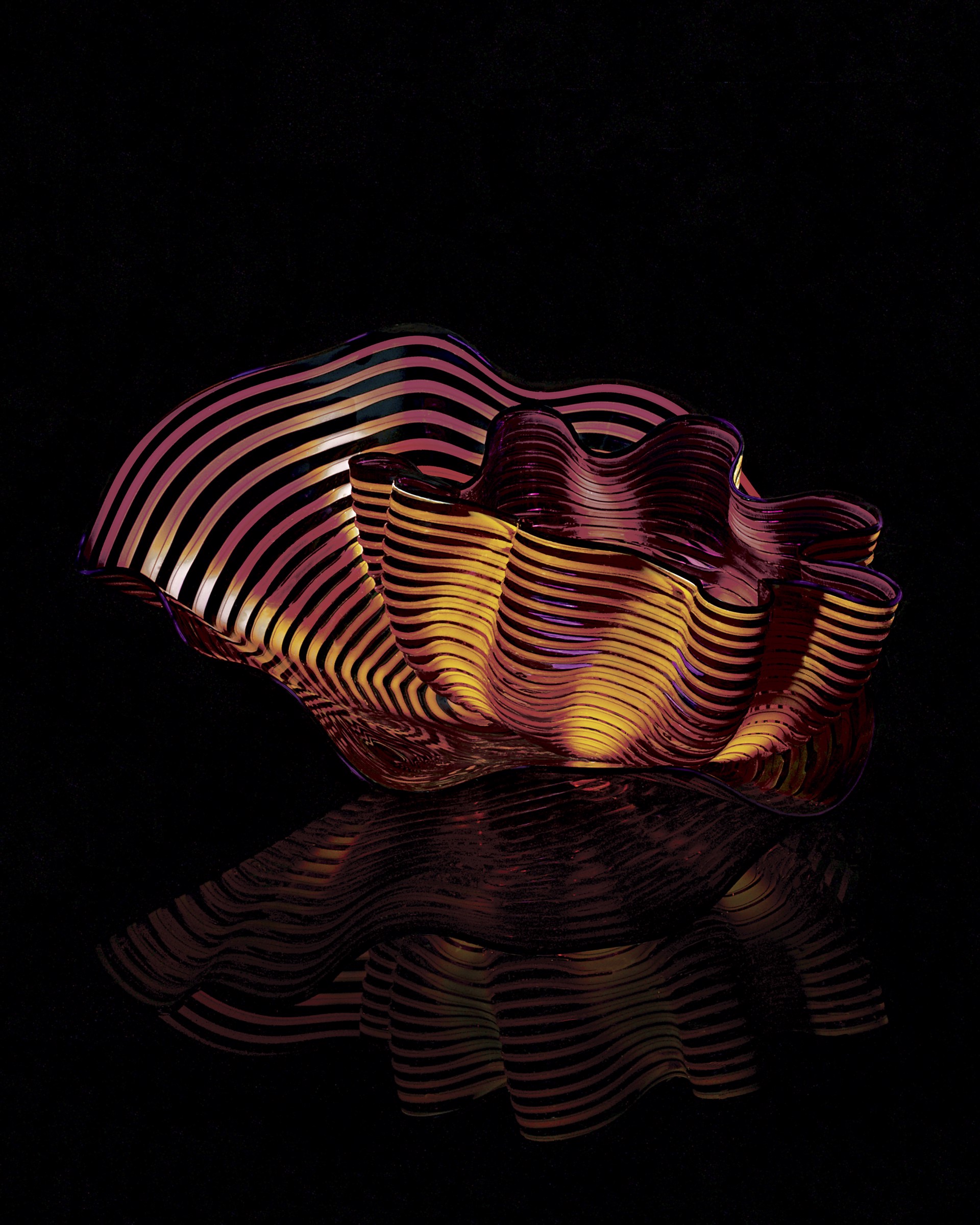 Amber Plum Seaform Studio Edition by Dale Chihuly