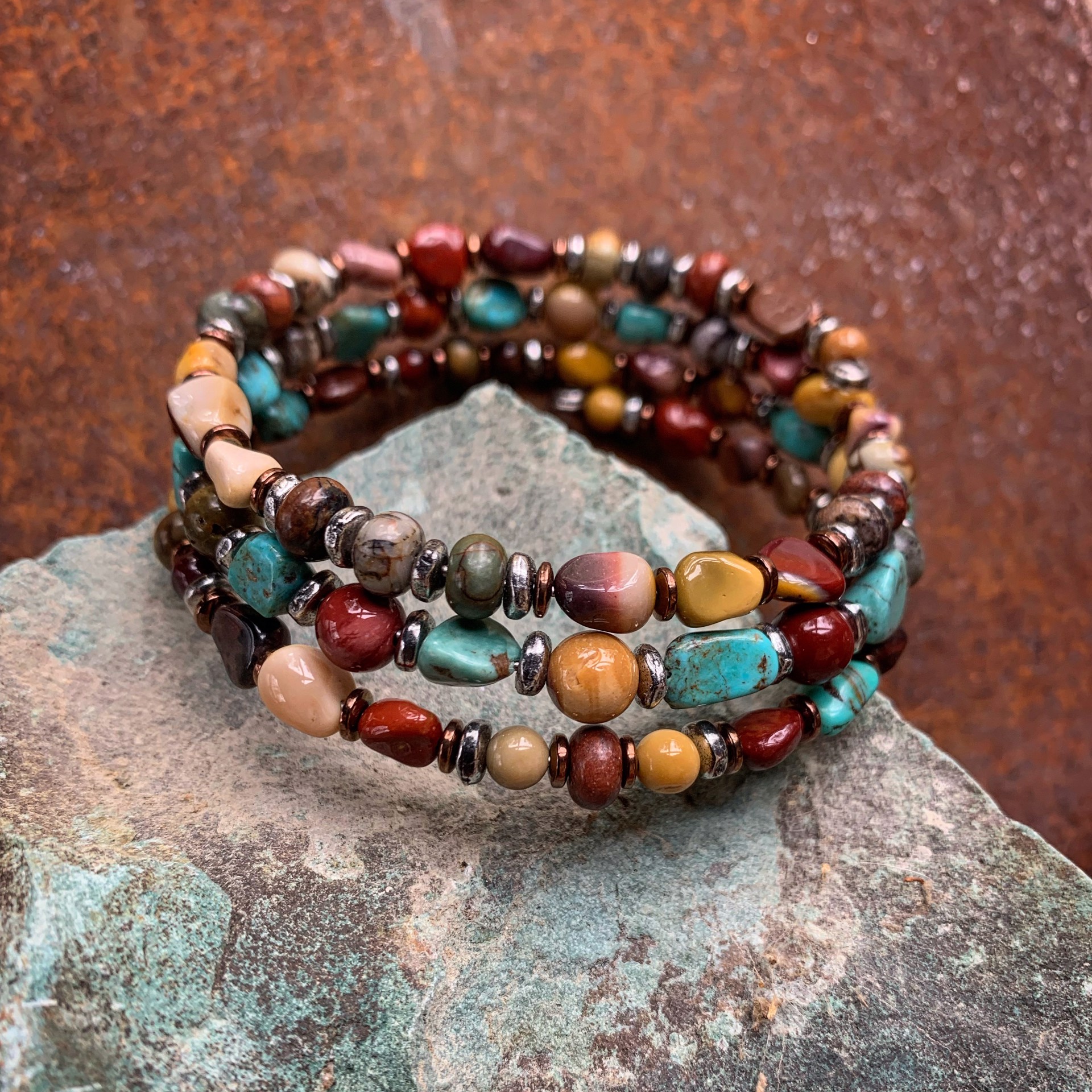 K752 Mookaite and Turquoise Bracelet by Kelly Ormsby