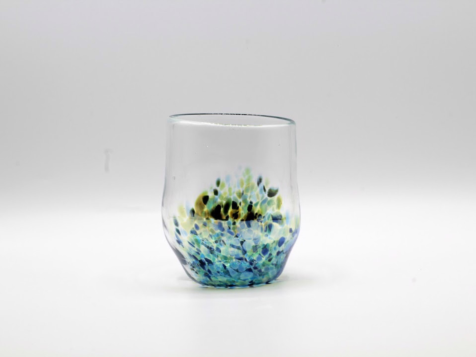 Rounded Bottom Hand Blown Glass Cup - Blue by Katie Sisum