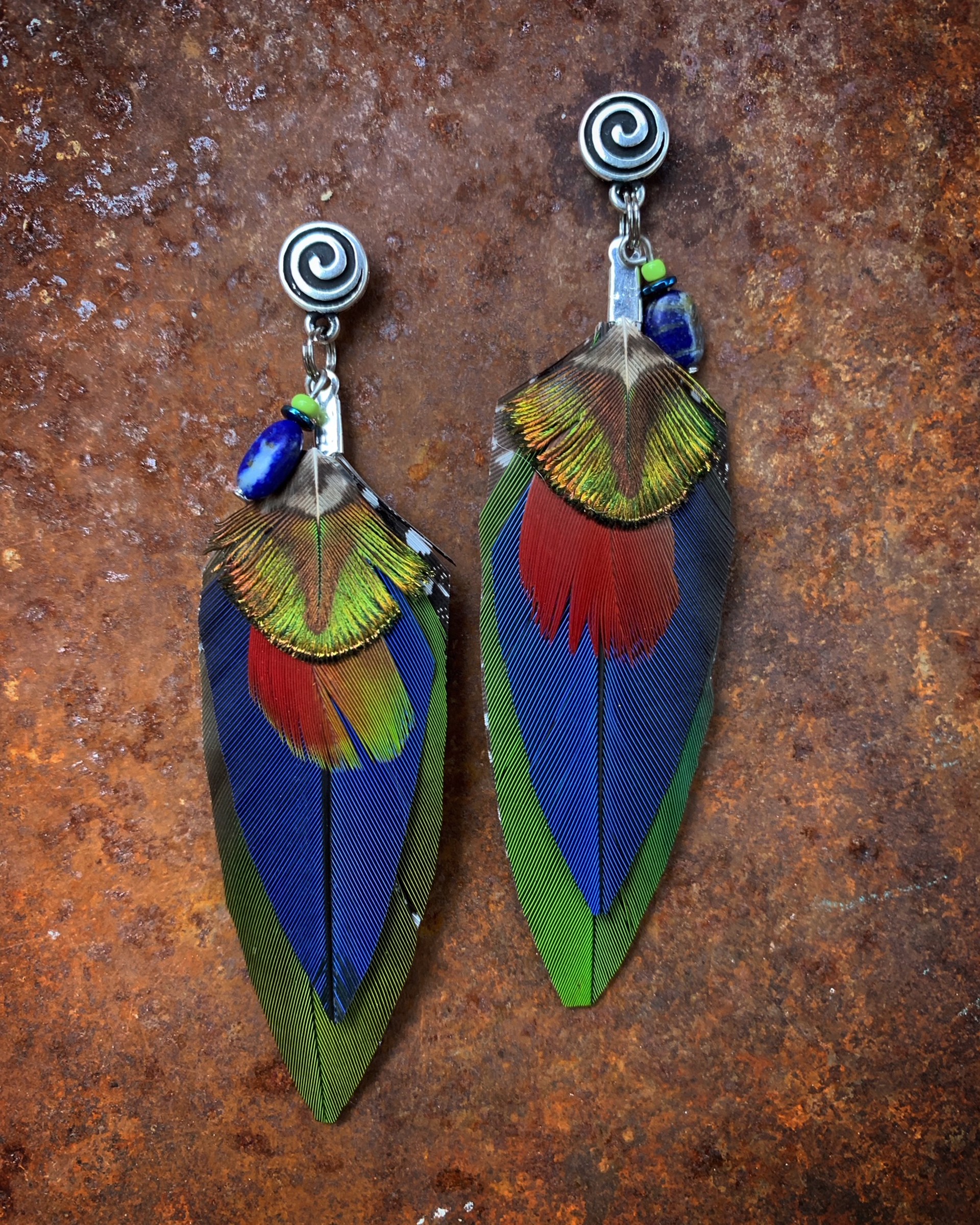 K782 Parrot Earrings by Kelly Ormsby